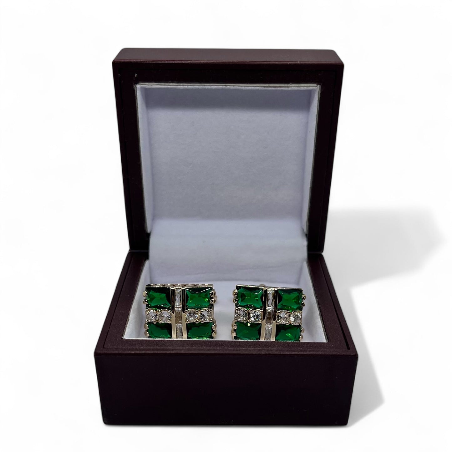 Emerald Tone Regent Golden Cufflinks
