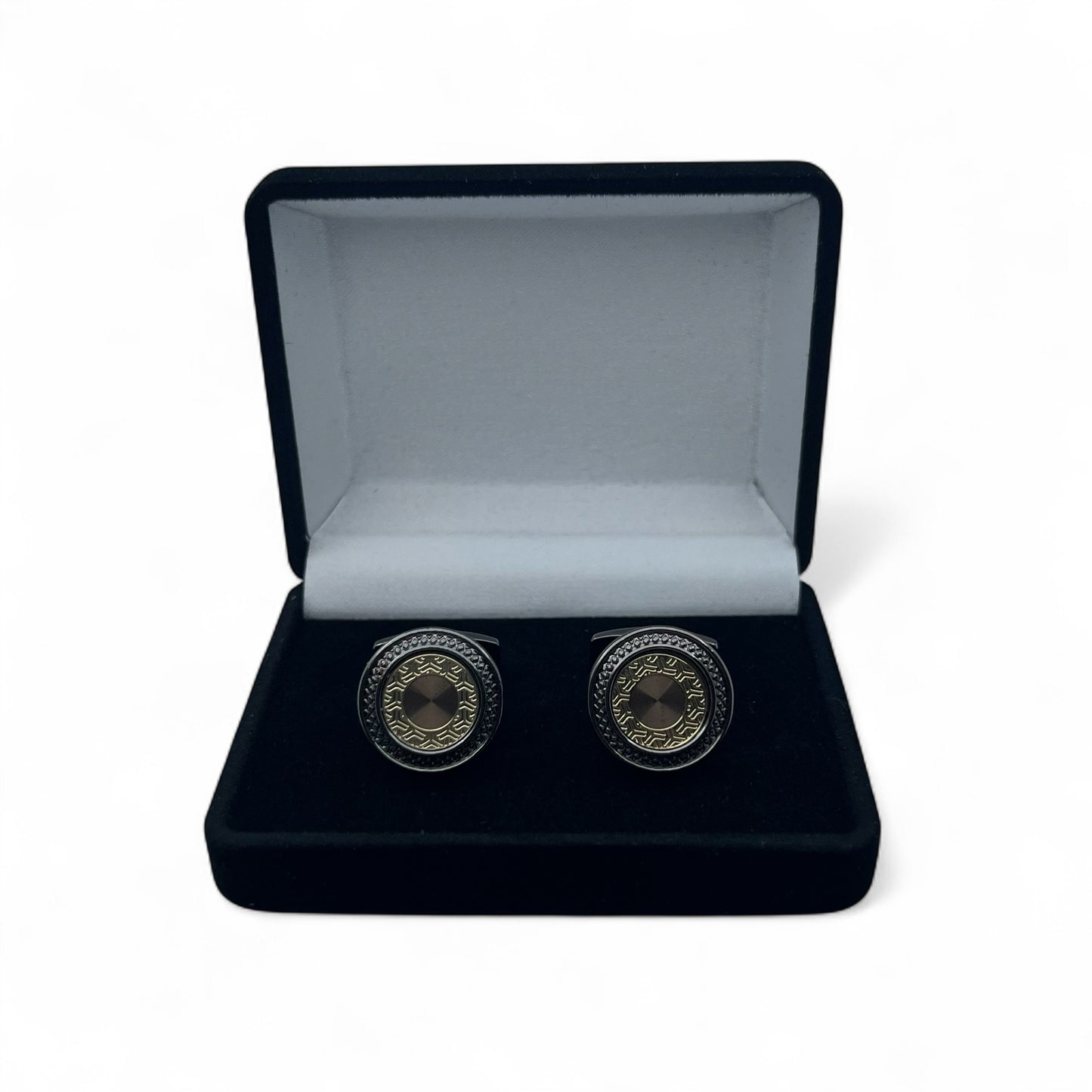 Gilded Nexus Grey Metallic Cufflinks