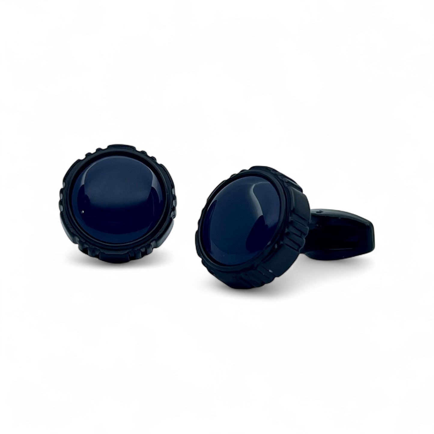 Dark Blue Orb Black Cufflinks