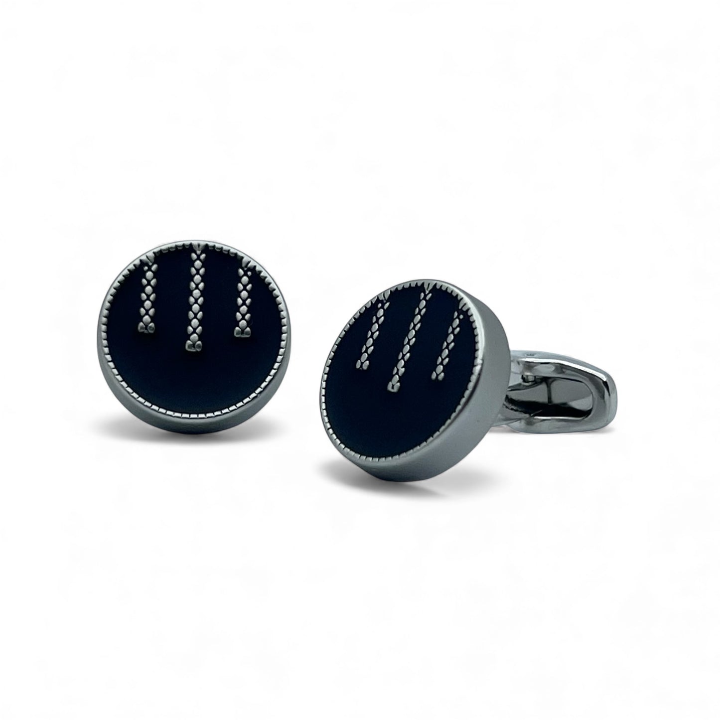 Slate Mark Matte Silver Cufflinks