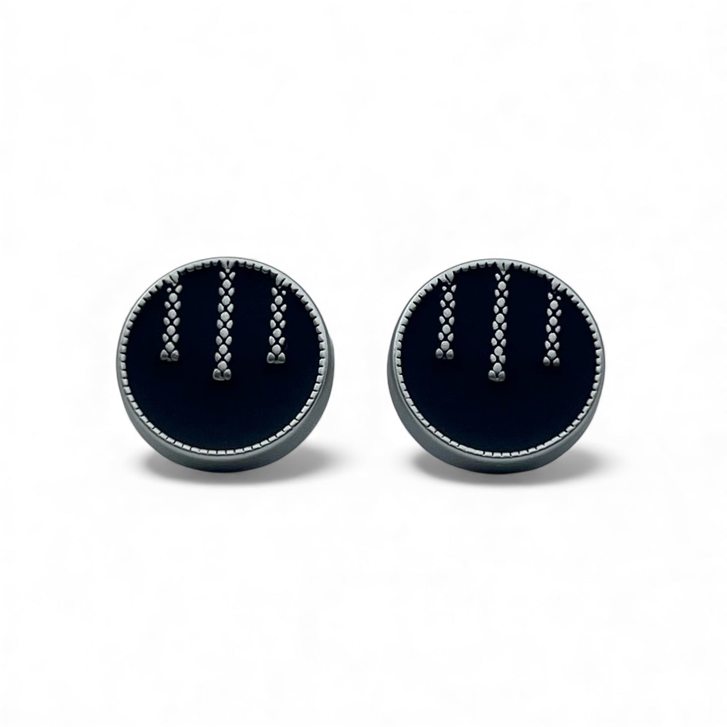 Slate Mark Matte Silver Cufflinks