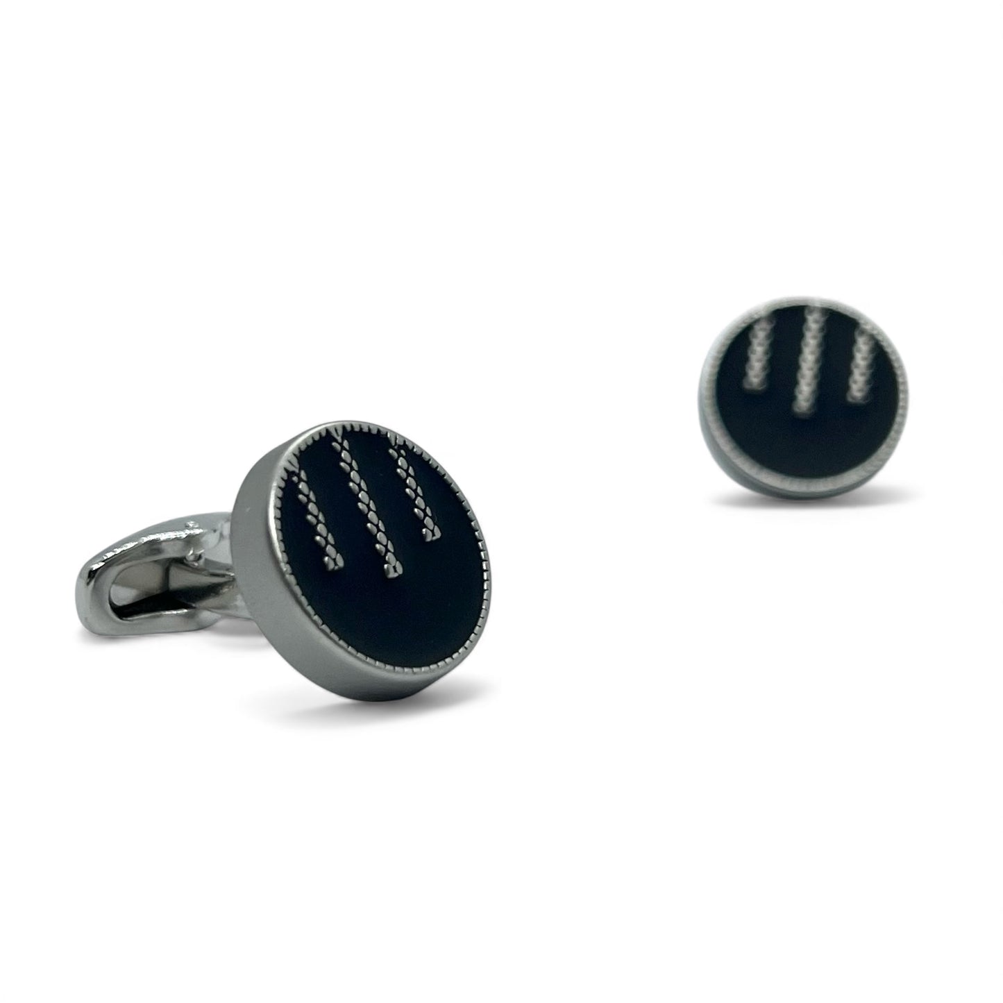 Slate Mark Matte Silver Cufflinks