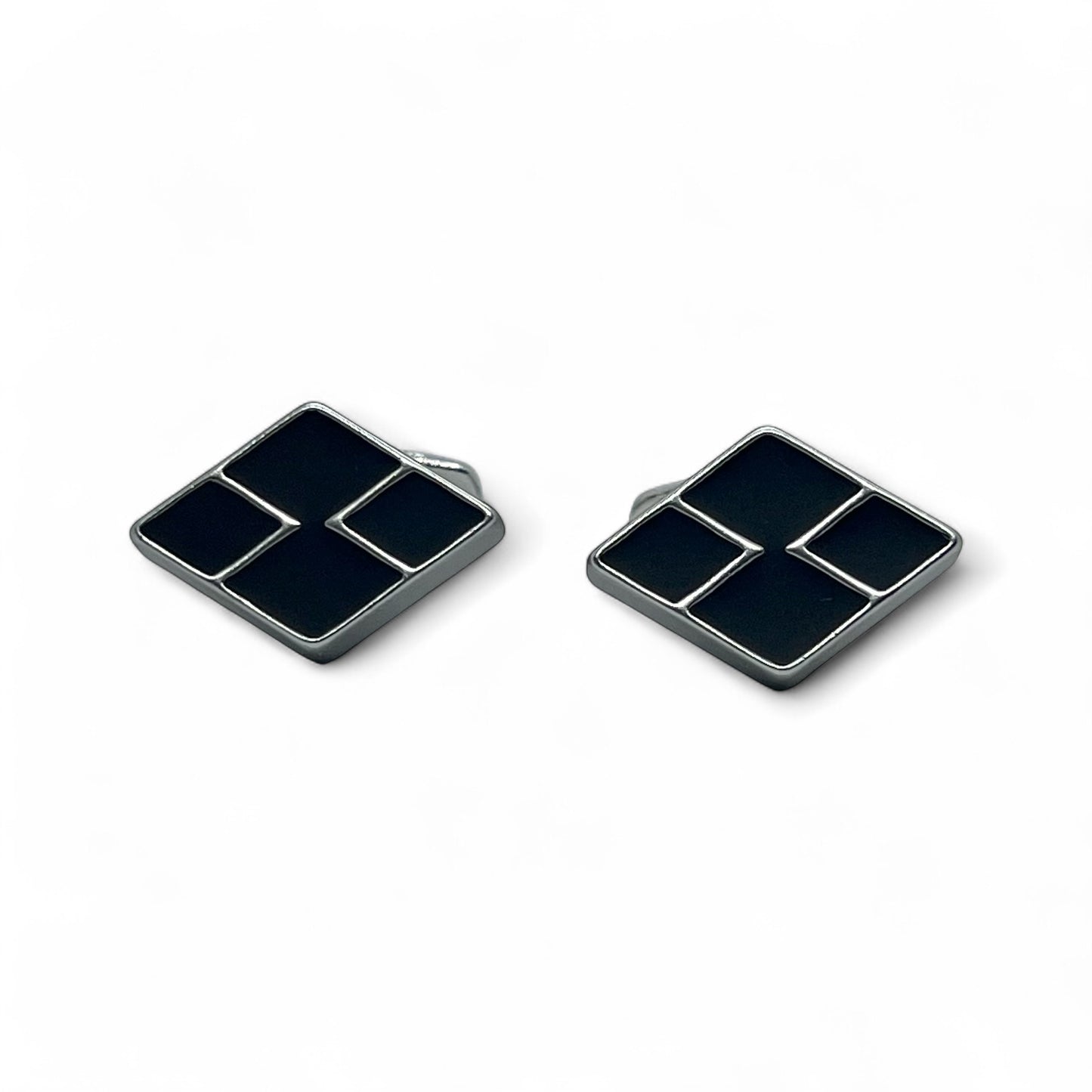 Matrix Edge Matte Silver Cufflinks