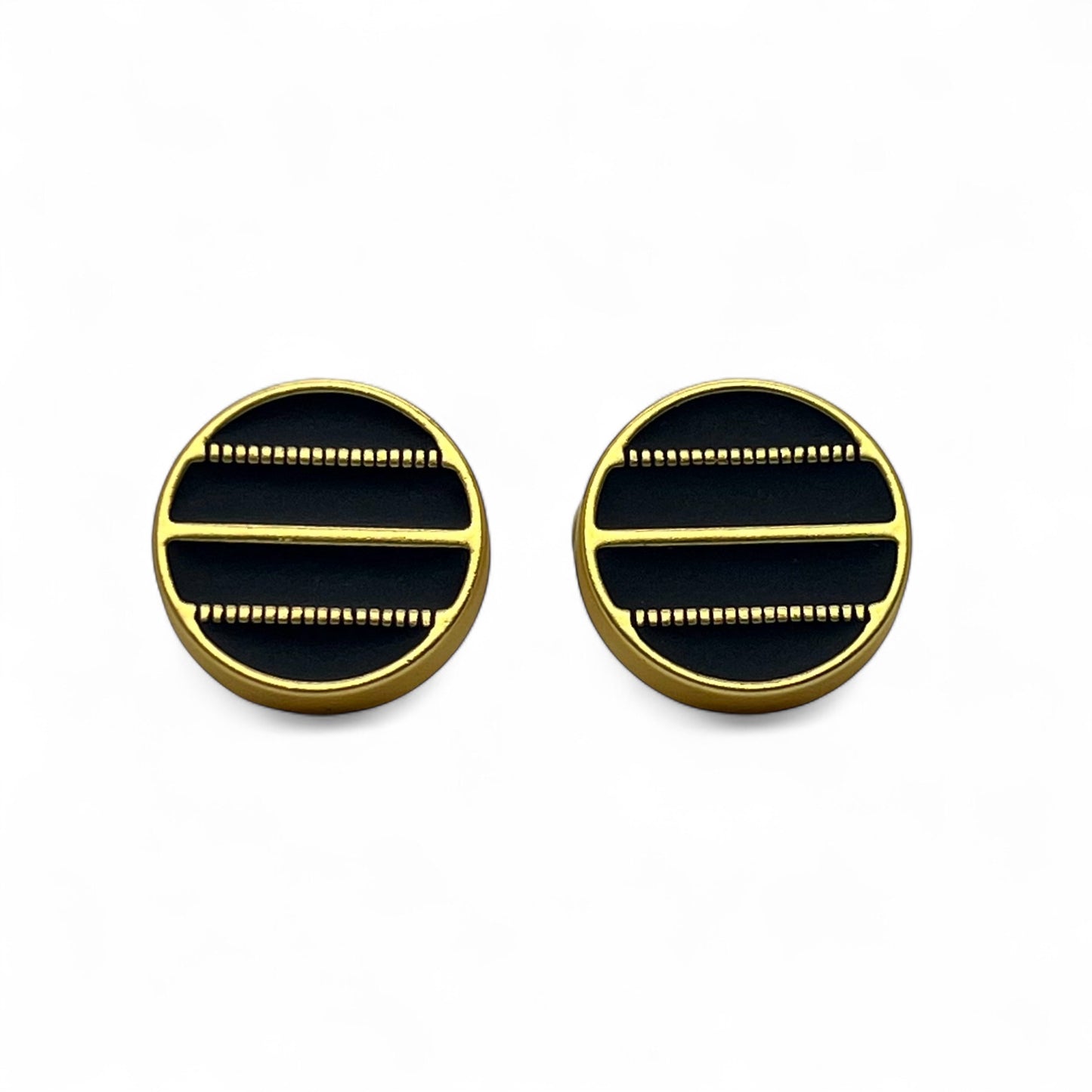 Aurum Stripe Matte Golden Cufflinks