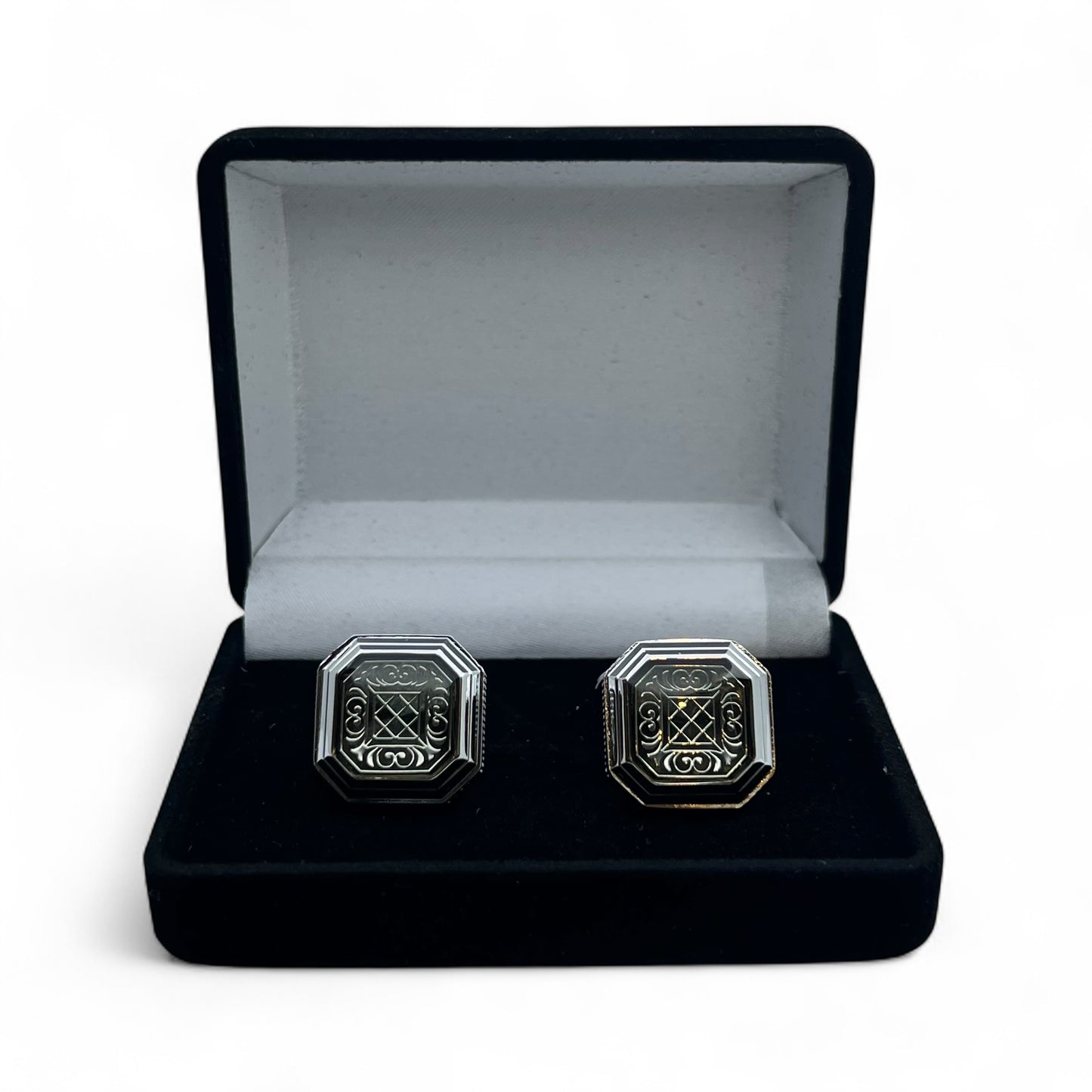 Baroque Edge Silver Cufflinks