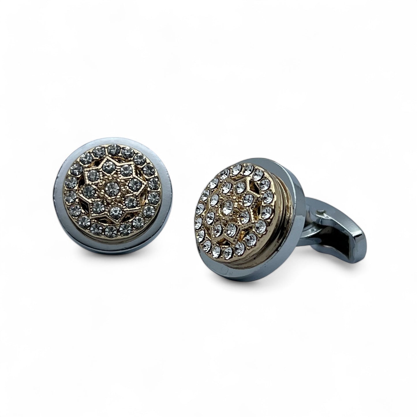 Imperium Circle Silver Cufflinks