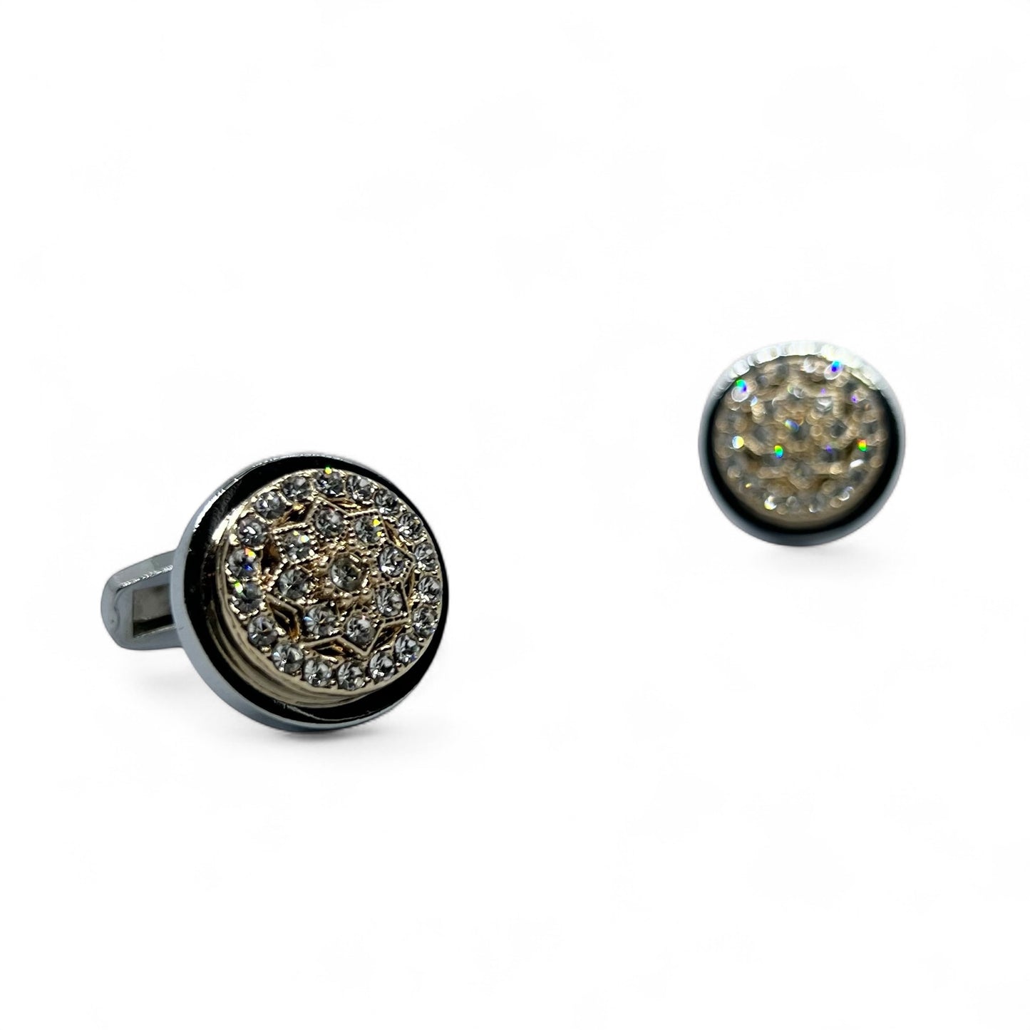 Imperium Circle Silver Cufflinks