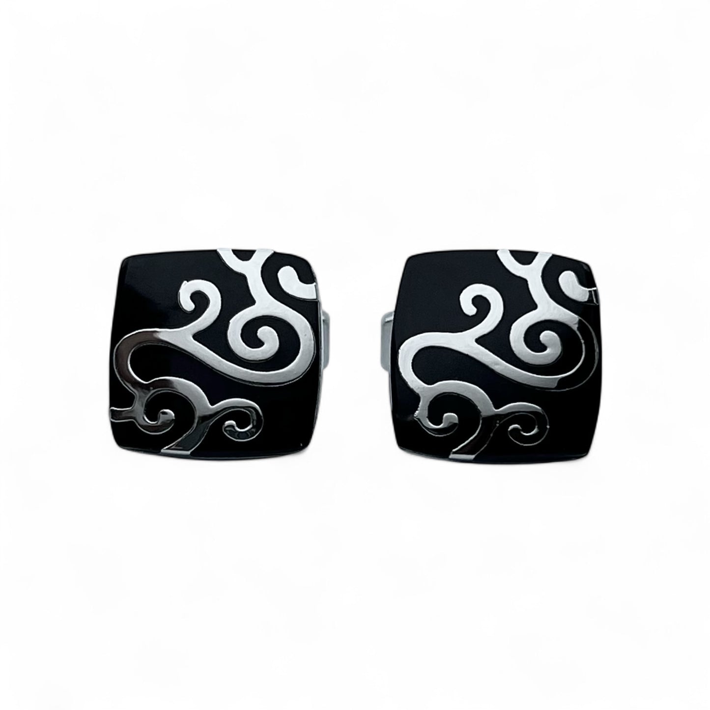 Ebon Flow Silver Cufflinks