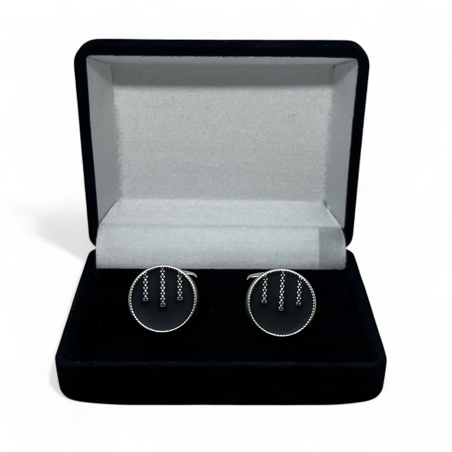 Slate Mark Matte Silver Cufflinks
