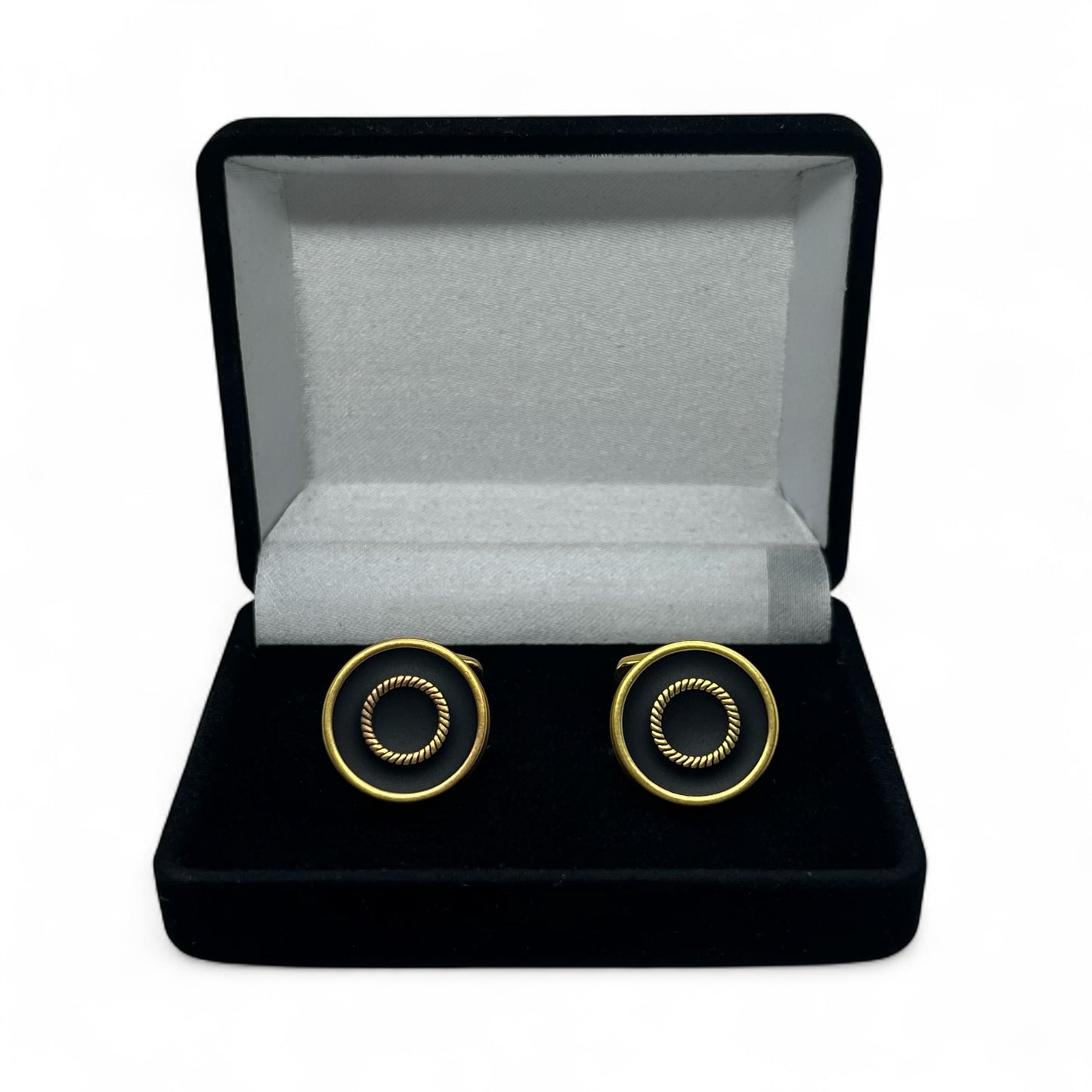 Orbit Loop Matte Golden Cufflinks