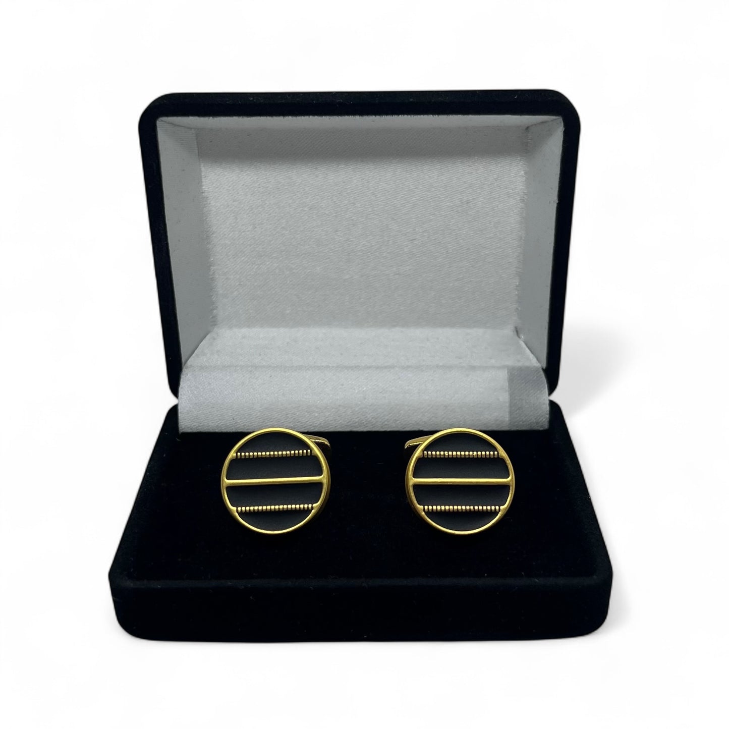 Aurum Stripe Matte Golden Cufflinks