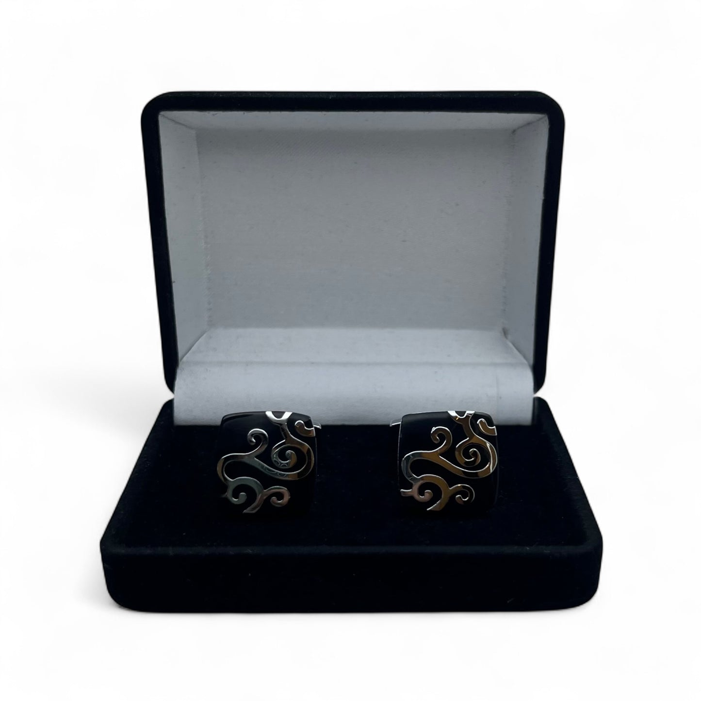 Ebon Flow Silver Cufflinks