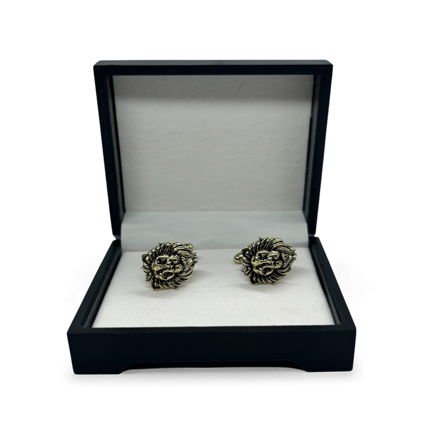 Lion Face Vintage Style Antique Gold Cufflinks