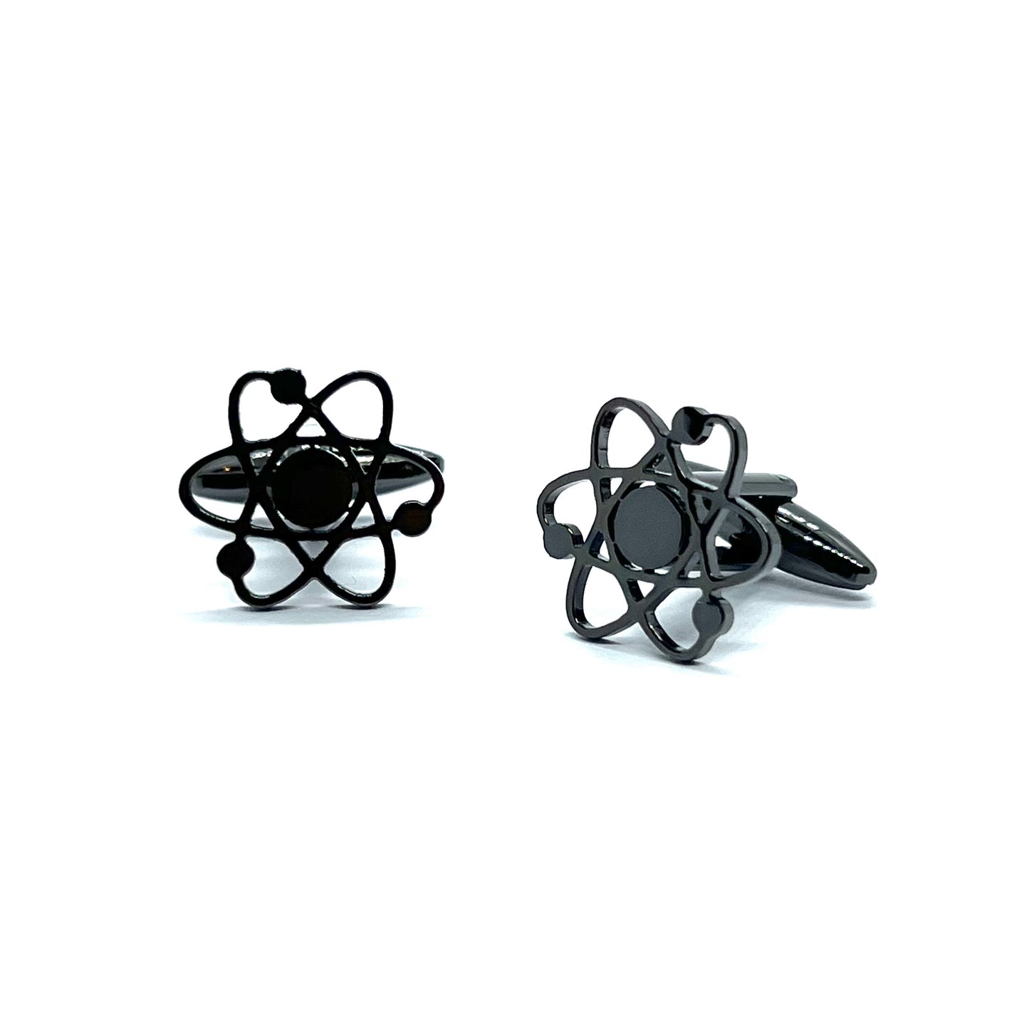 Science Atom Grey Metallic Anime Cufflinks