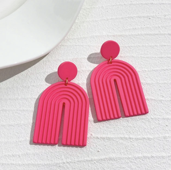 Hot Pink Drop Earrings