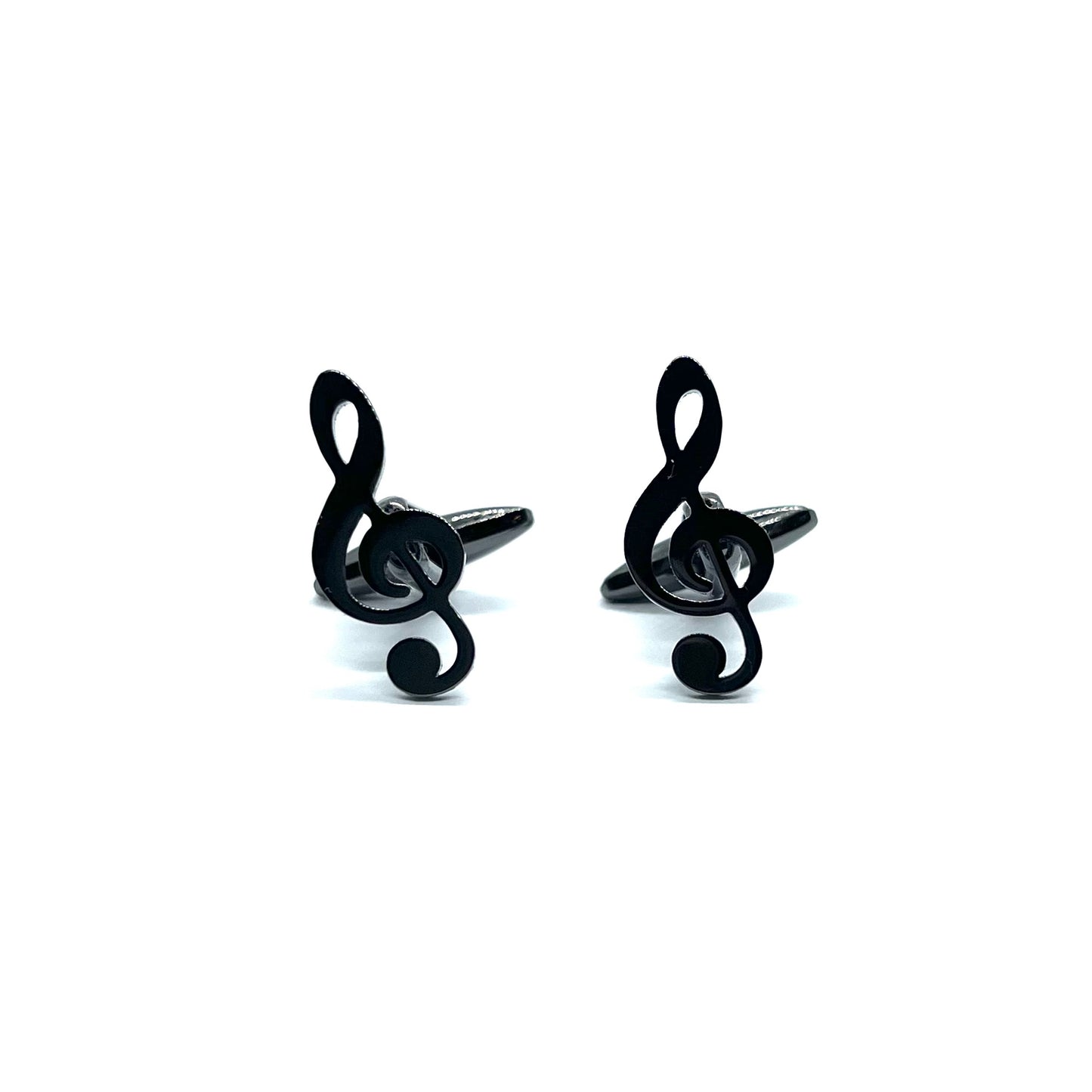 Treble Clef Music Grey Metallic Anime Cufflinks in Pakistan