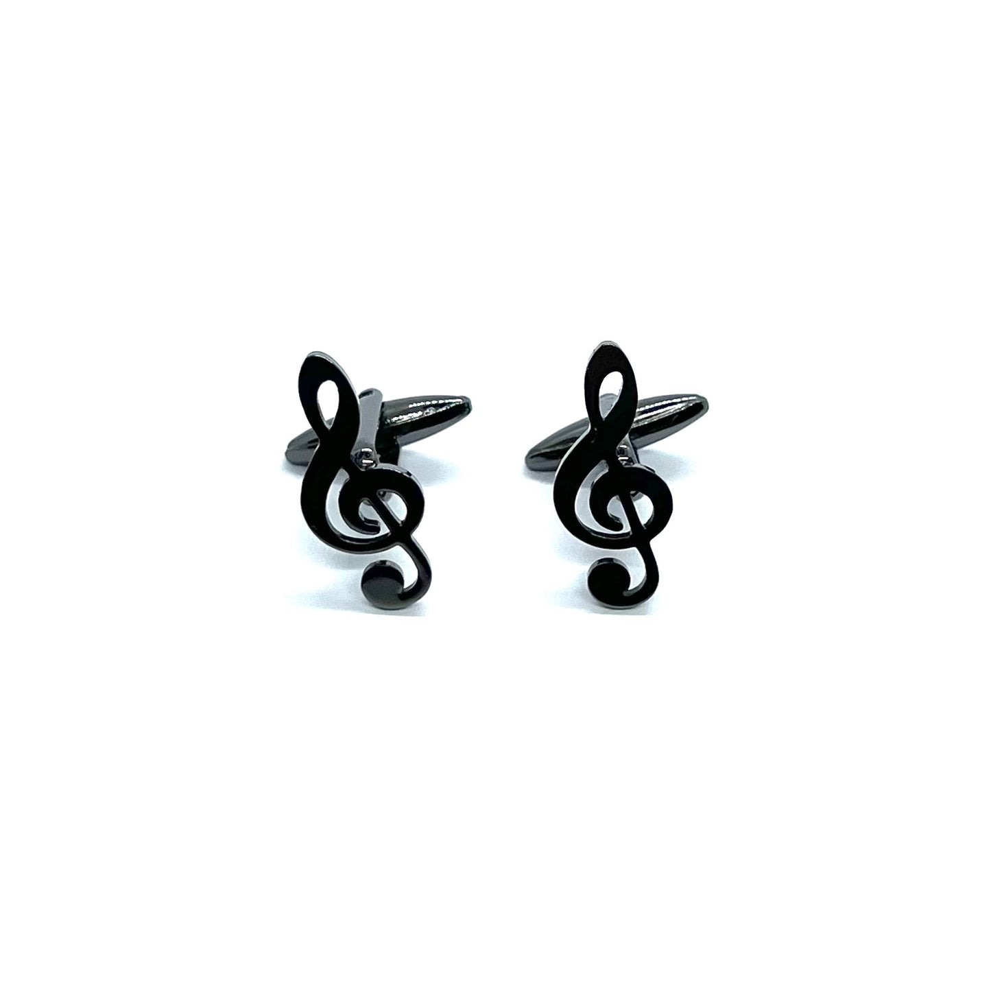 Treble Clef Music Grey Metallic Anime Cufflinks in Pakistan For Men
