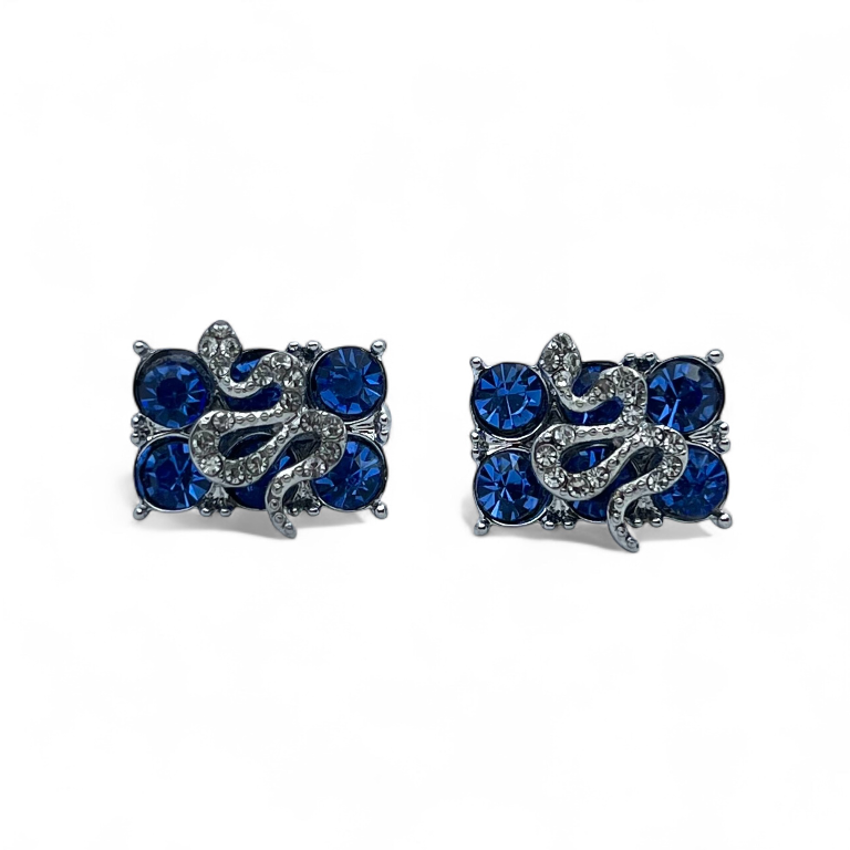 Blue Rhino Snake Silver Cufflinks