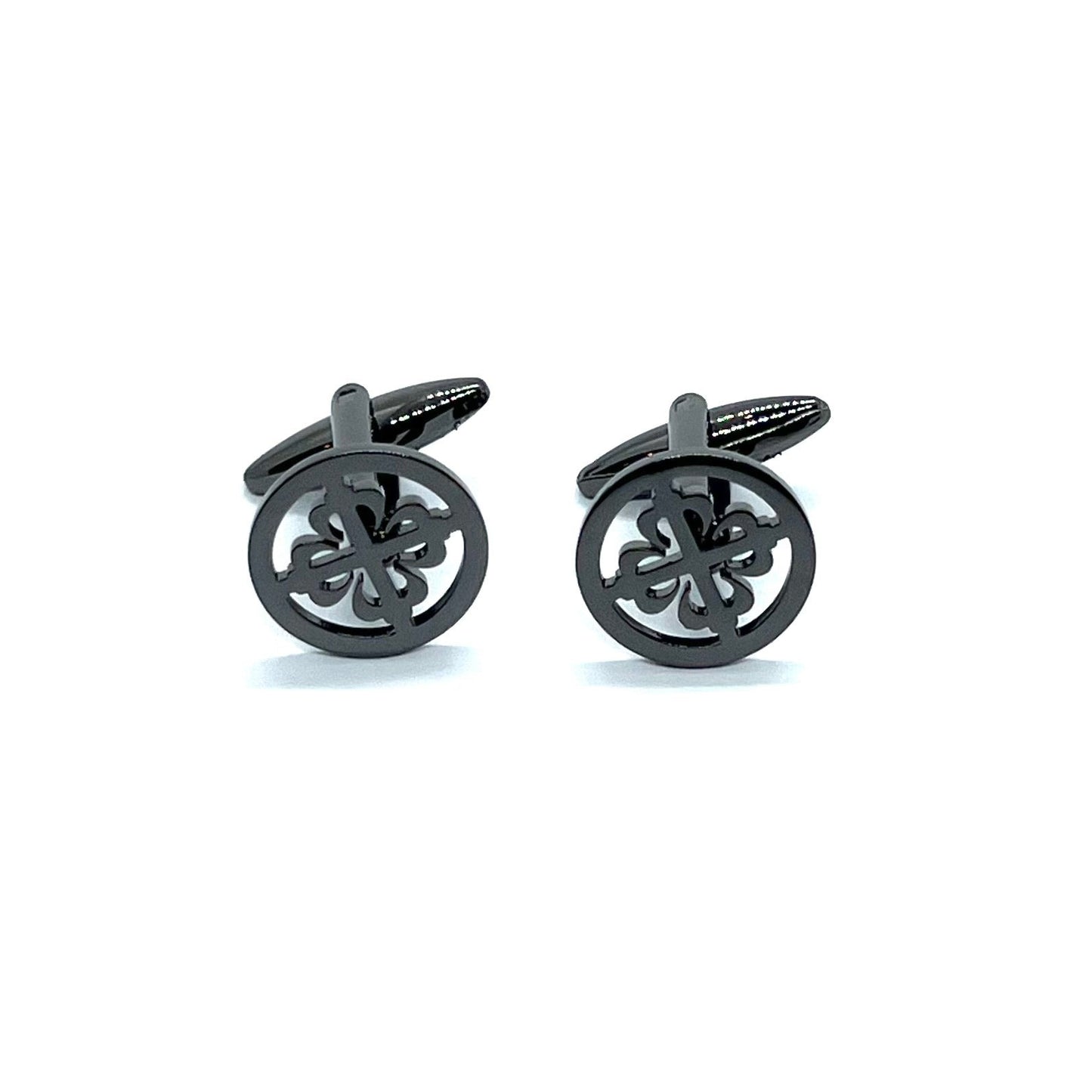 Vintage Cross Grey Metallic Round Anime Cufflinks Pakistan Men