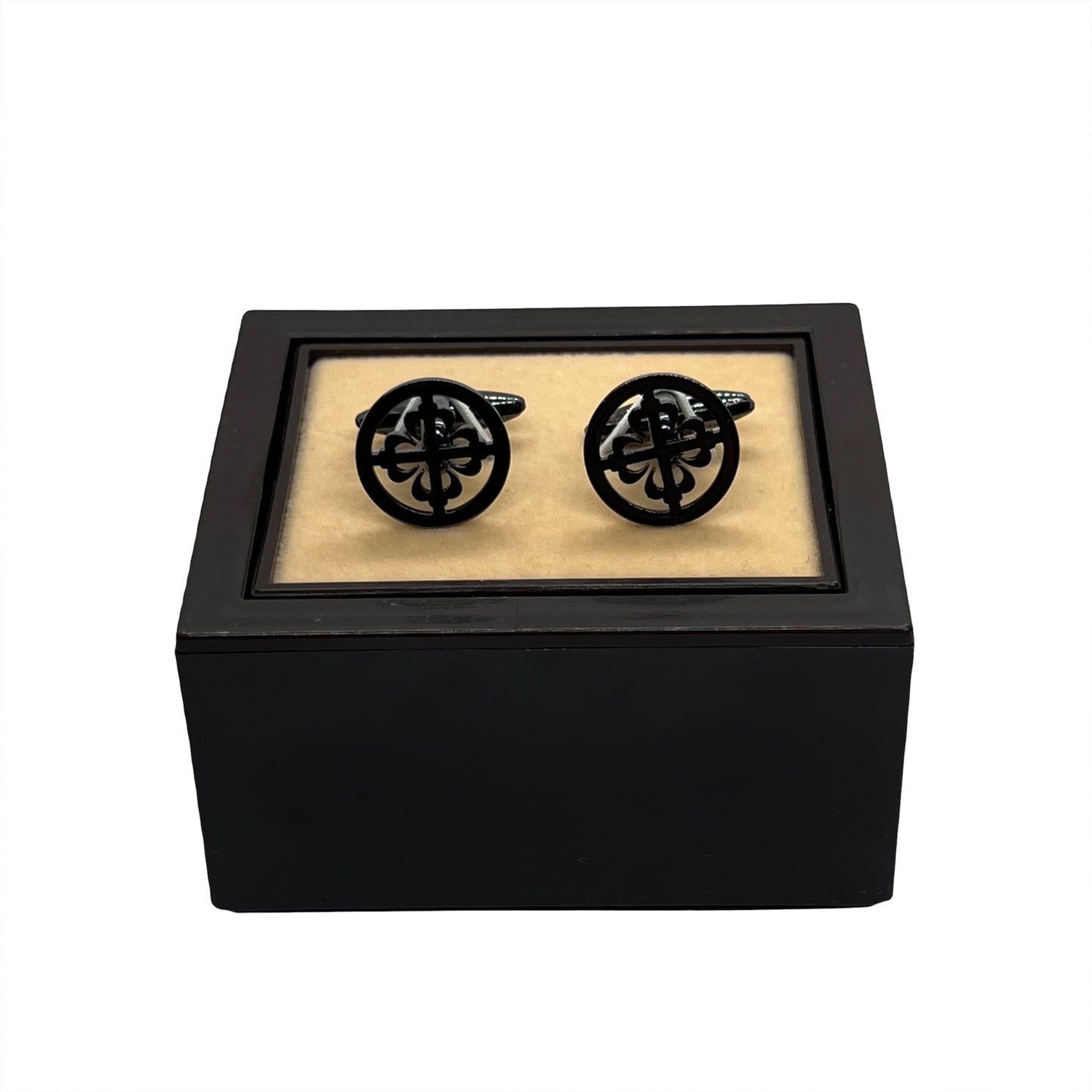 Vintage Cross Grey Metallic Round Anime Cufflinks Pakistan Men in Box