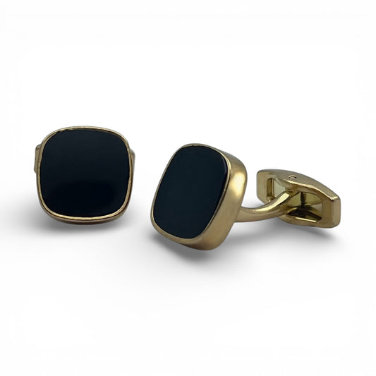 Silent Black Golden Cufflinks