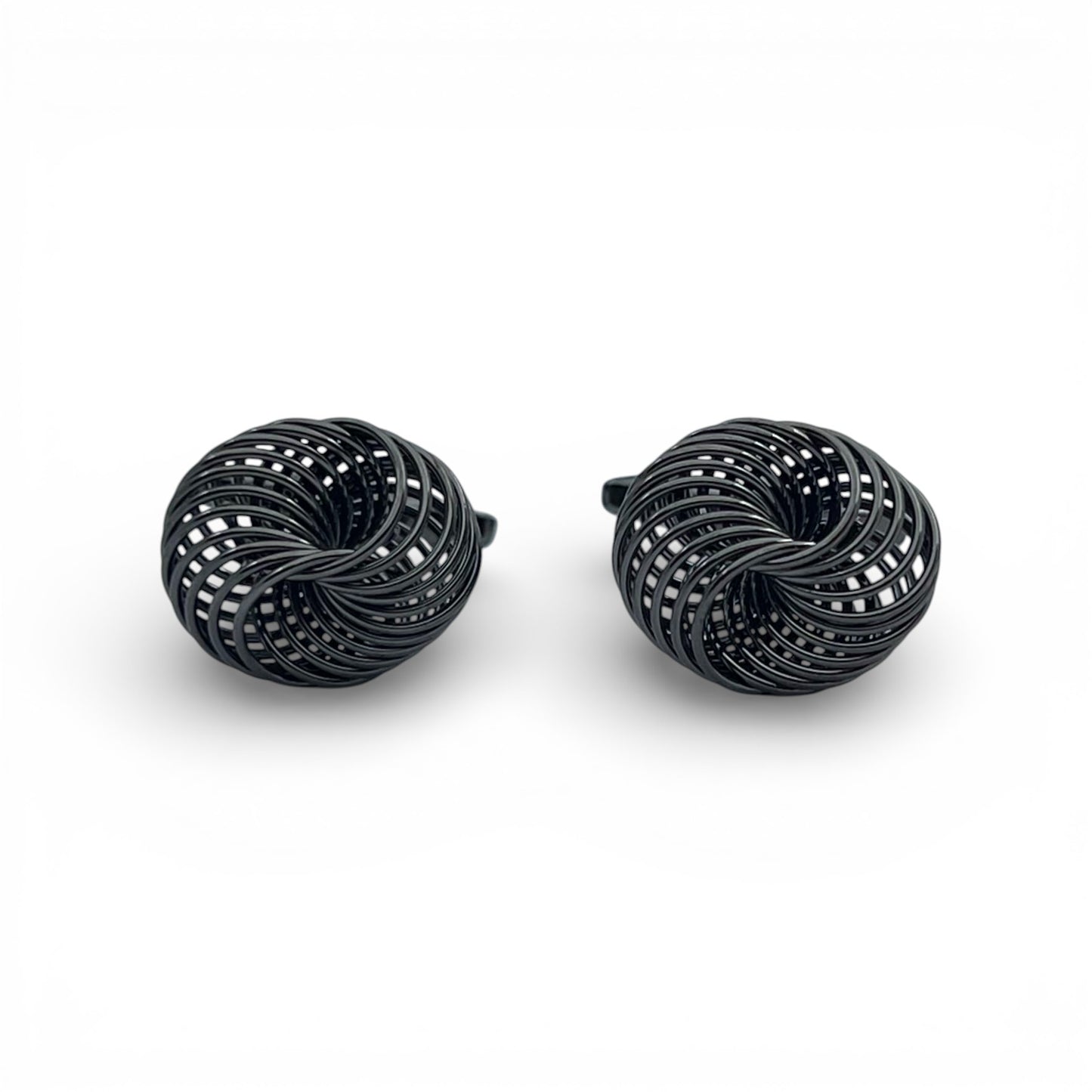 Flux Noir Knot Grey Metallic Cufflinks
