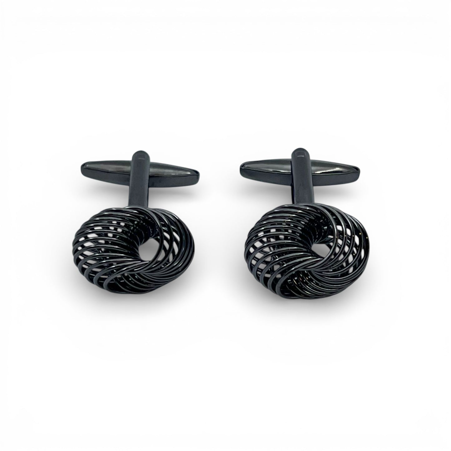 Flux Noir Knot Grey Metallic Cufflinks