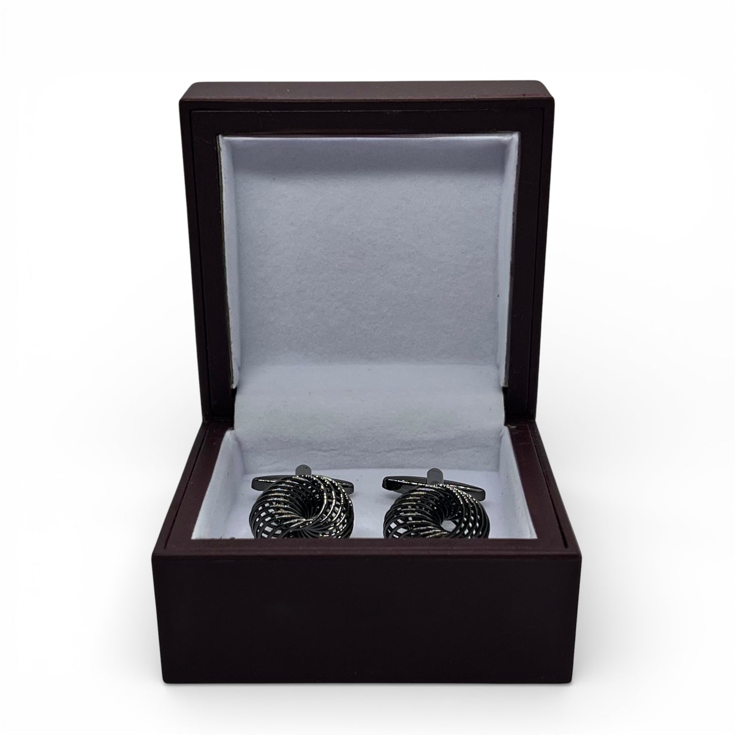 Flux Noir Knot Grey Metallic Cufflinks