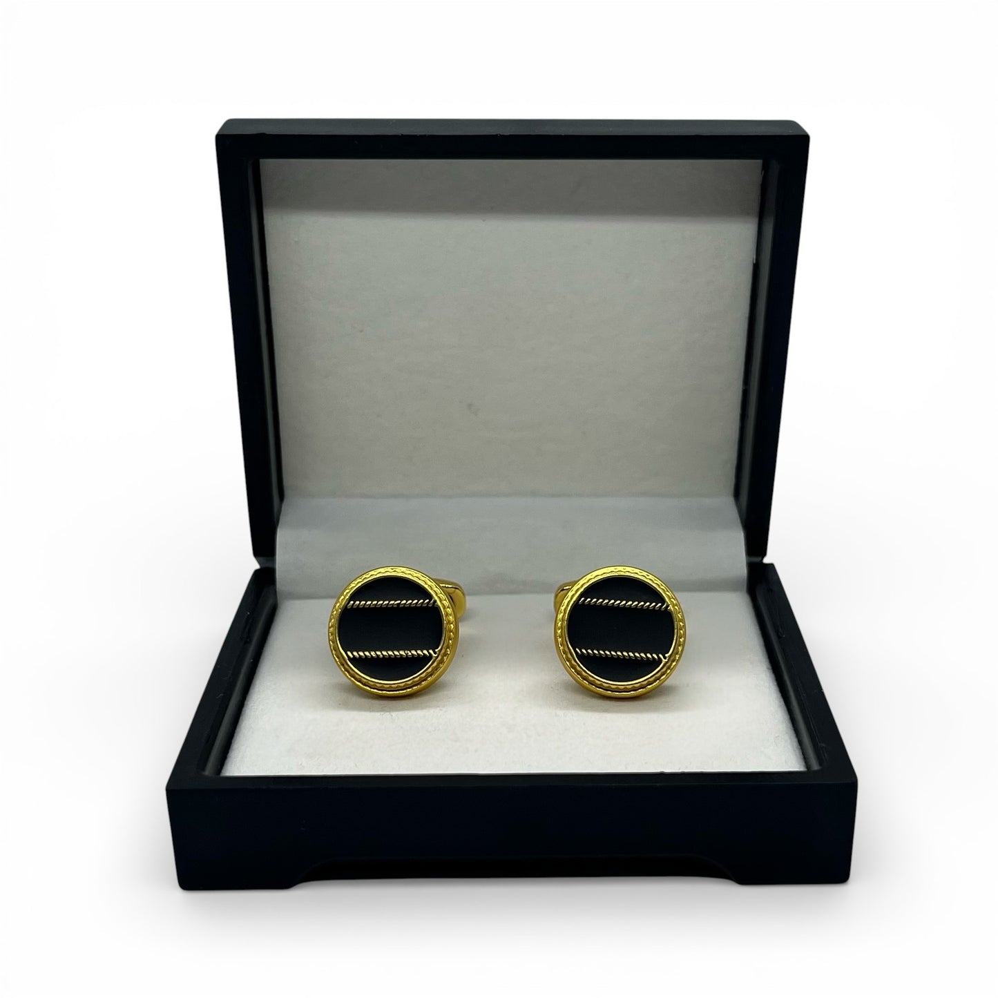 Monarch Line Matte Golden Cufflinks