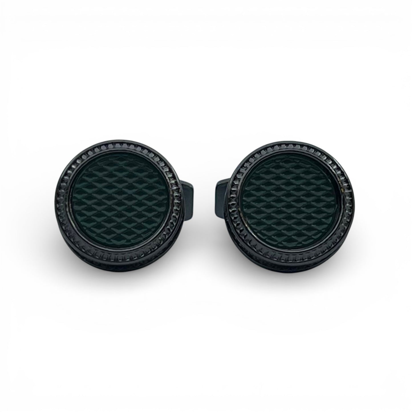 Emerald Weave Grey Metallic Cufflinks