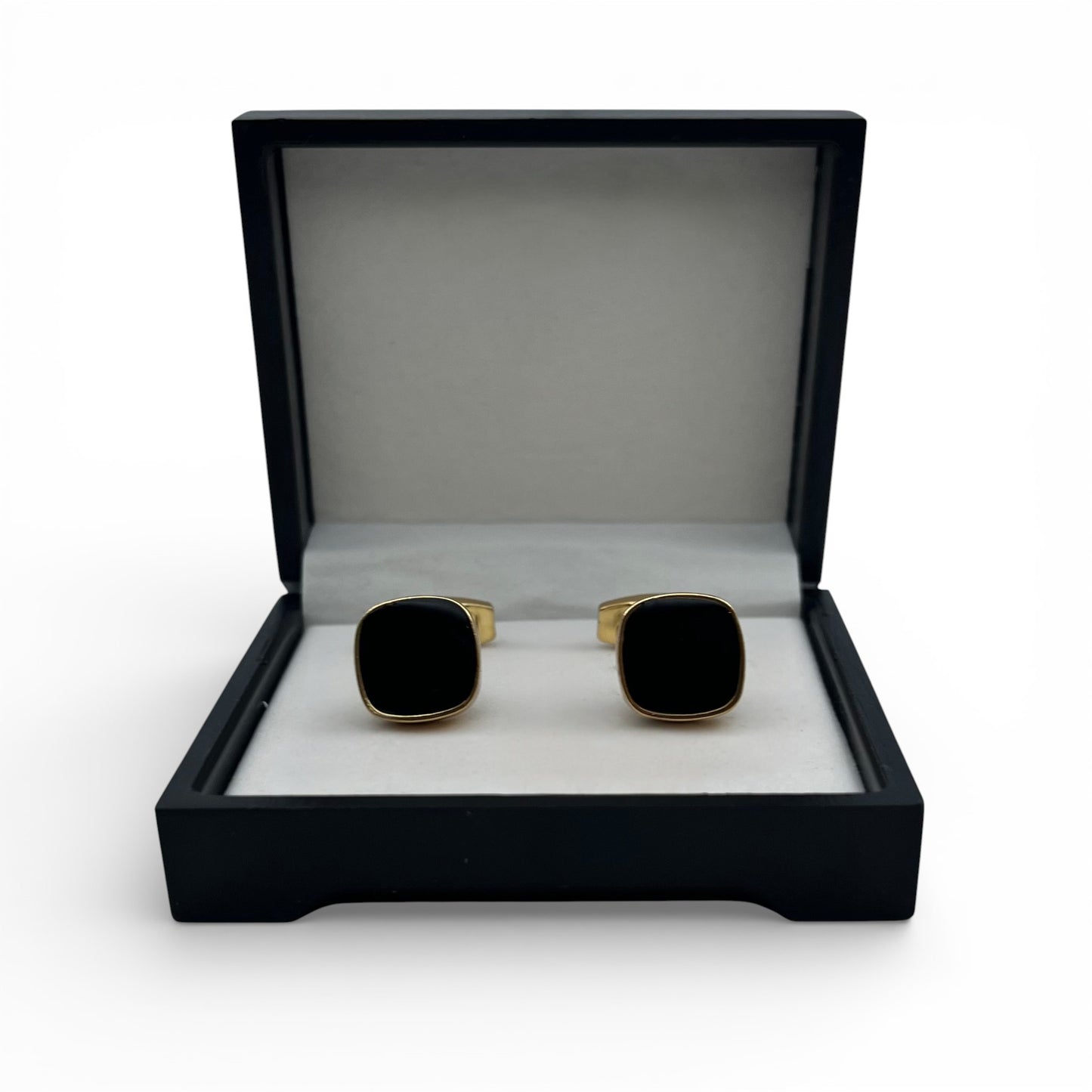 Silent Black Golden Cufflinks