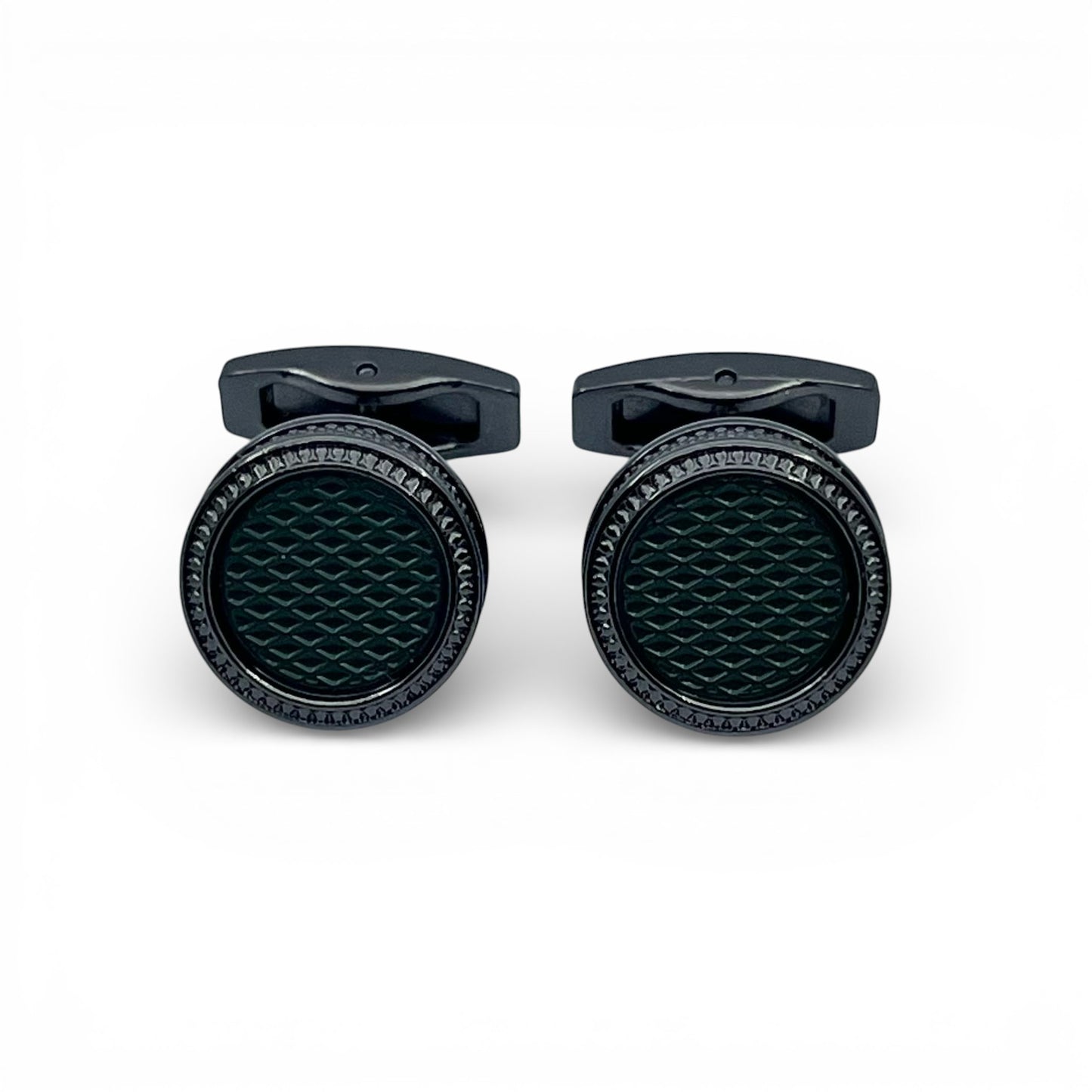 Emerald Weave Grey Metallic Cufflinks