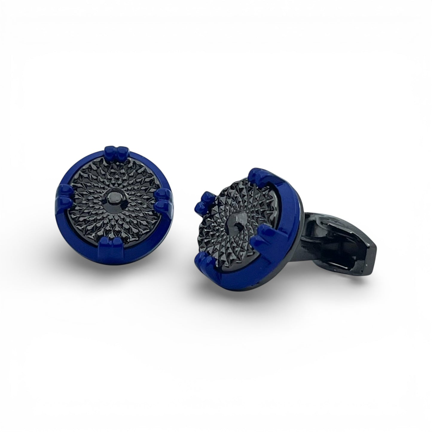 Blue Vortex Grey Metallic Cufflink