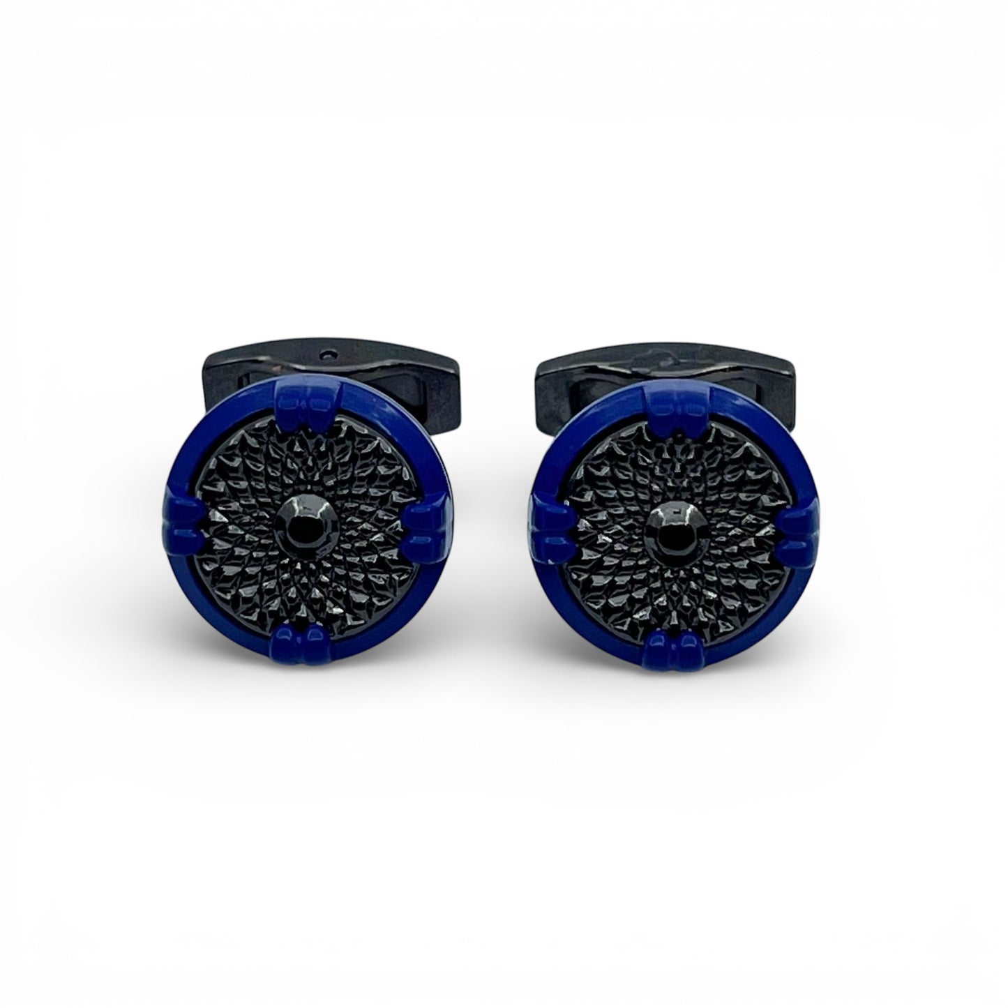 Blue Vortex Grey Metallic Cufflink