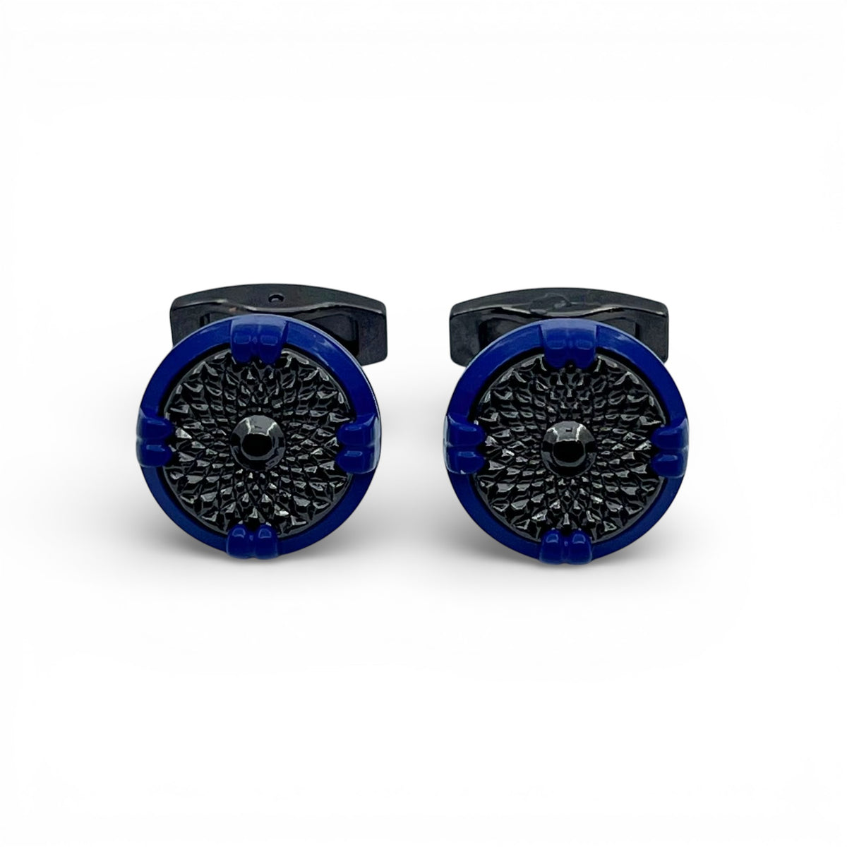 Blue Vortex Grey Metallic B Cufflink
