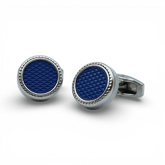 Azure Ring Silver Cufflinks