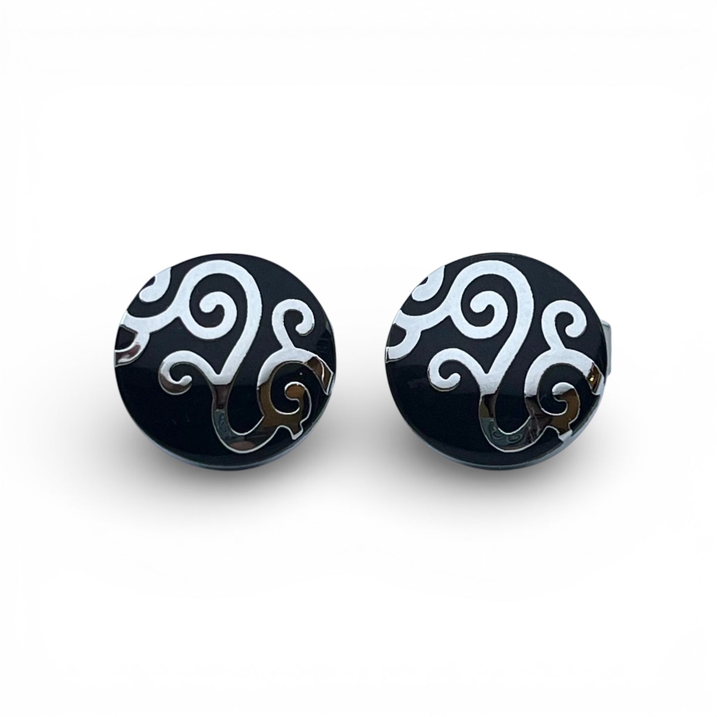 Shadow Filigree Silver Cufflinks