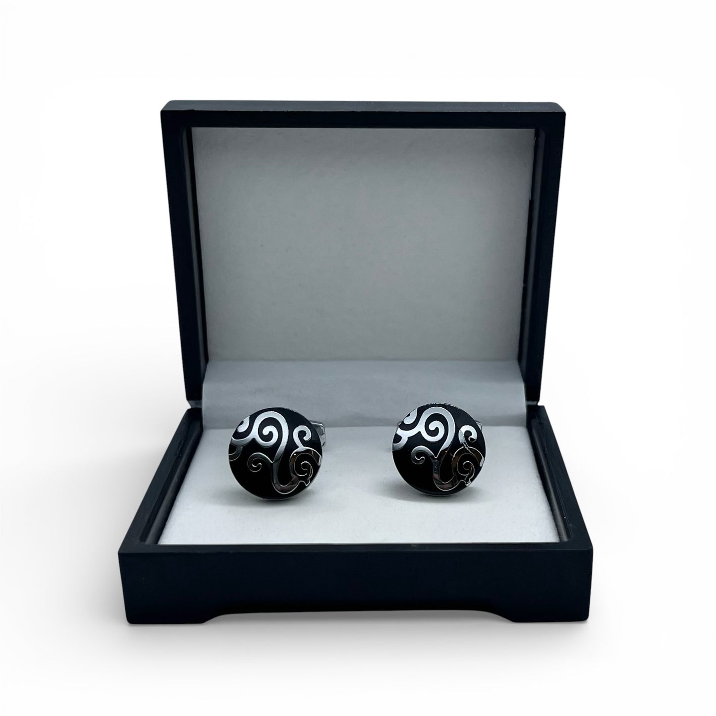 Shadow Filigree Silver Cufflinks