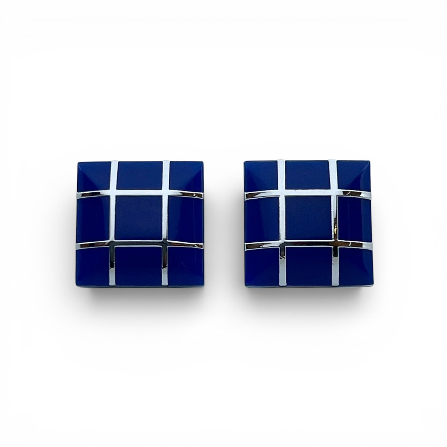 Blue Mateck B Silver Cufflinks
