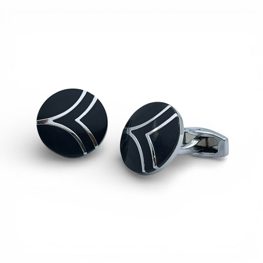 Velour Arc Silver Cufflinks