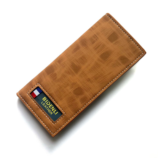 Bidenli Leather Long Brown Card Holder Wallet