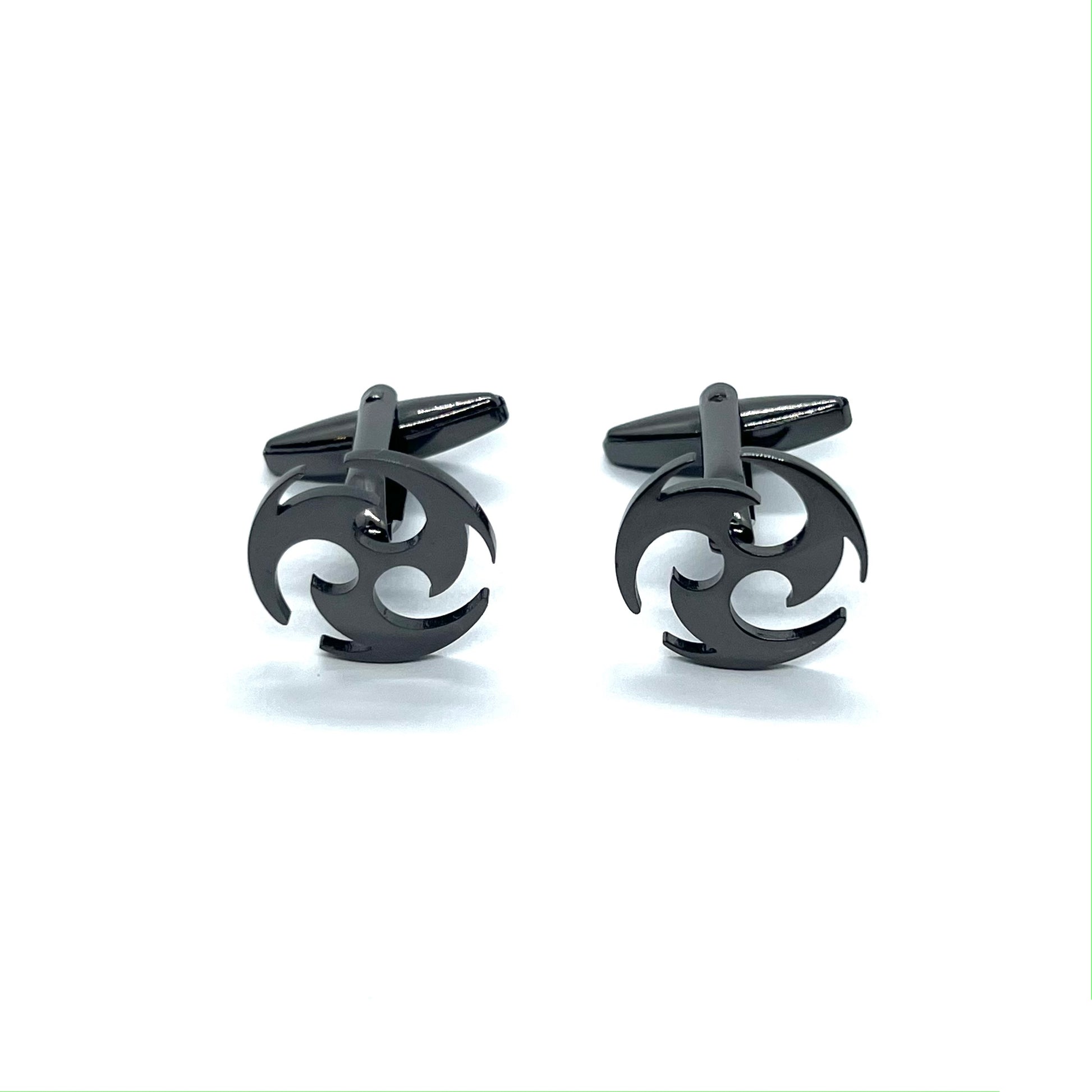 Grey Metallic Cyclone Genshin Anime Cufflinks Pakistan For Men
