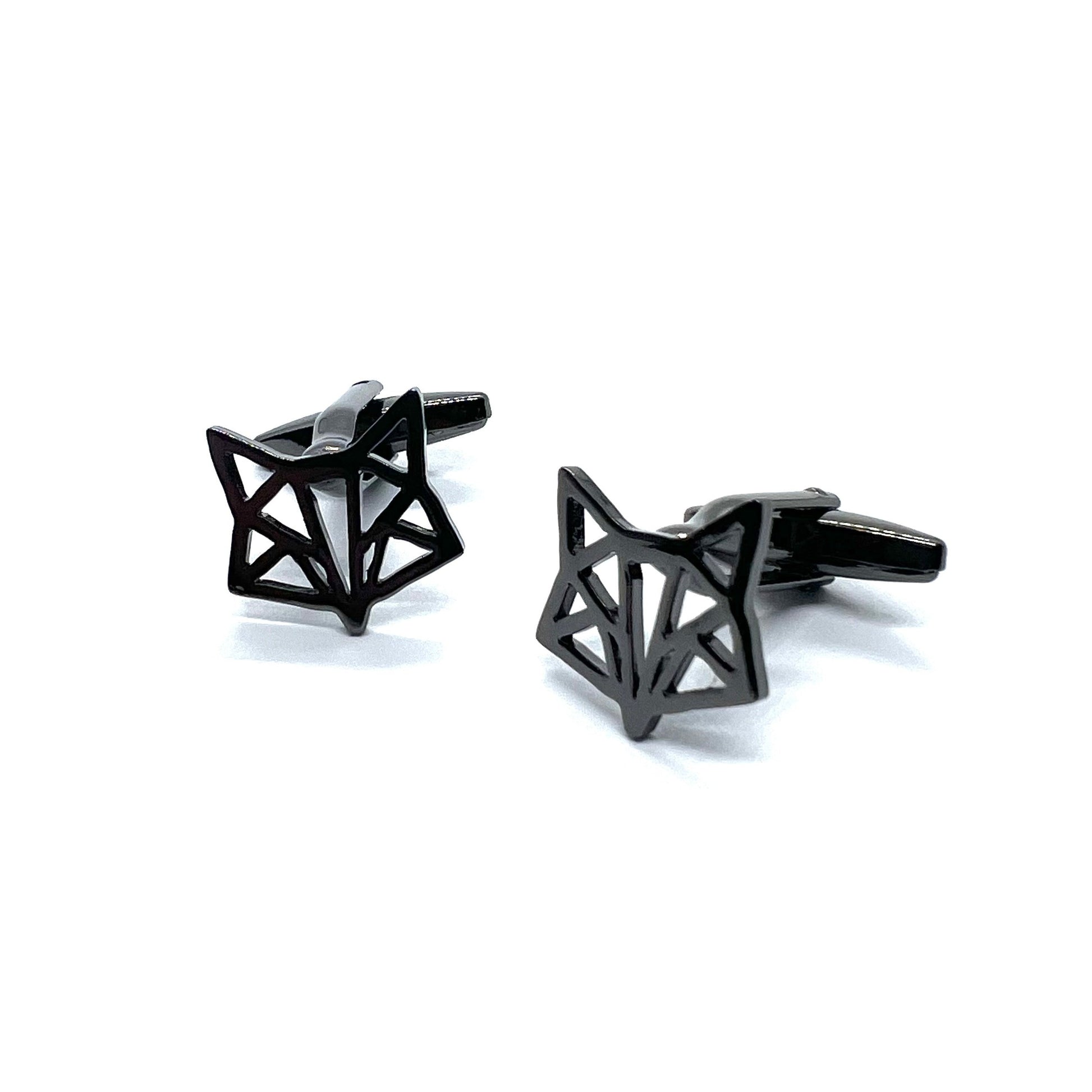 Grey Metallic Fox Animal Cufflinks