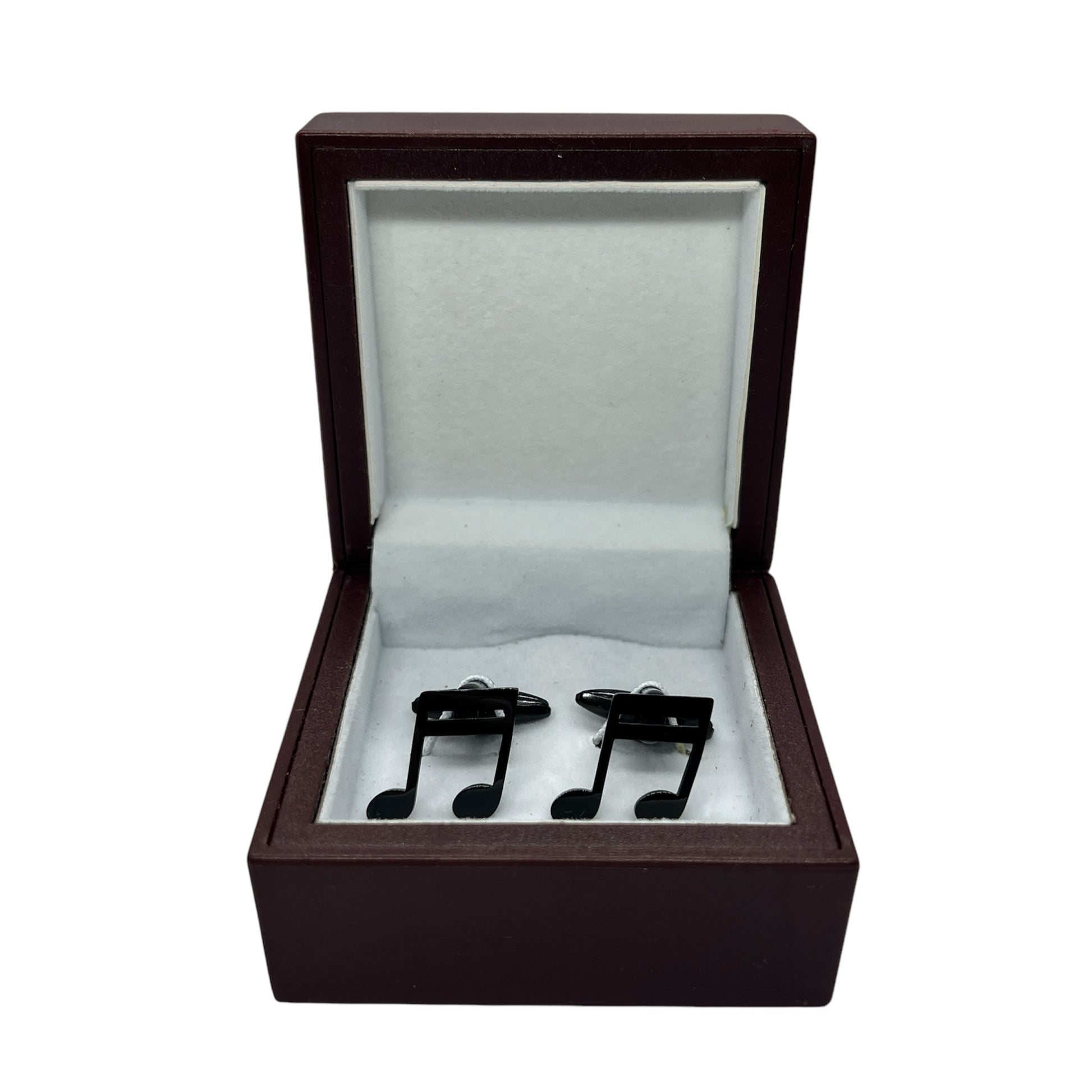 Grey Metallic Musical Symbol Cufflinks Box