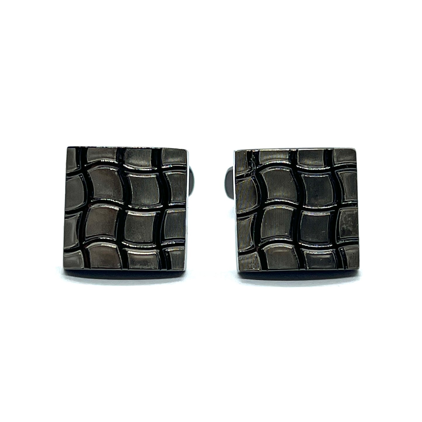 Grey Metallic Textured Cufflinks