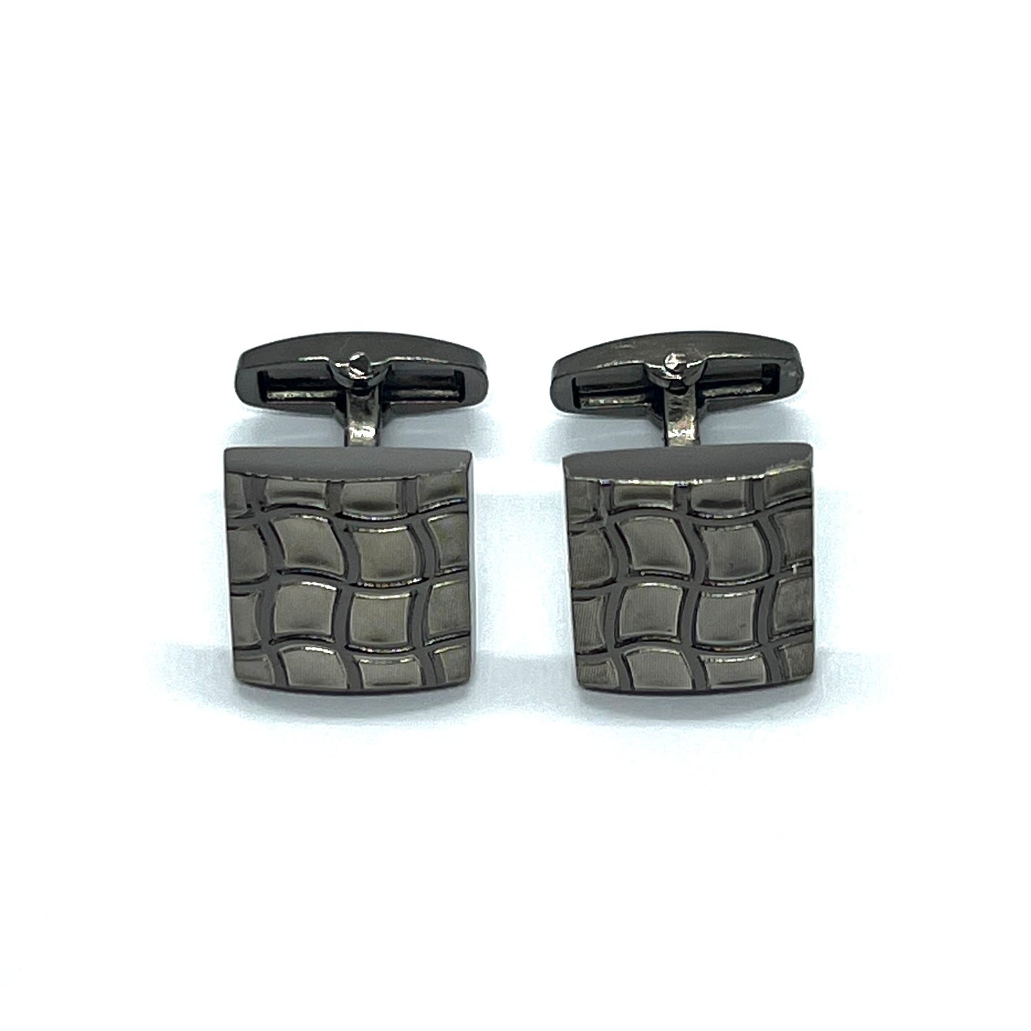 Grey Metallic Textured Cufflinks