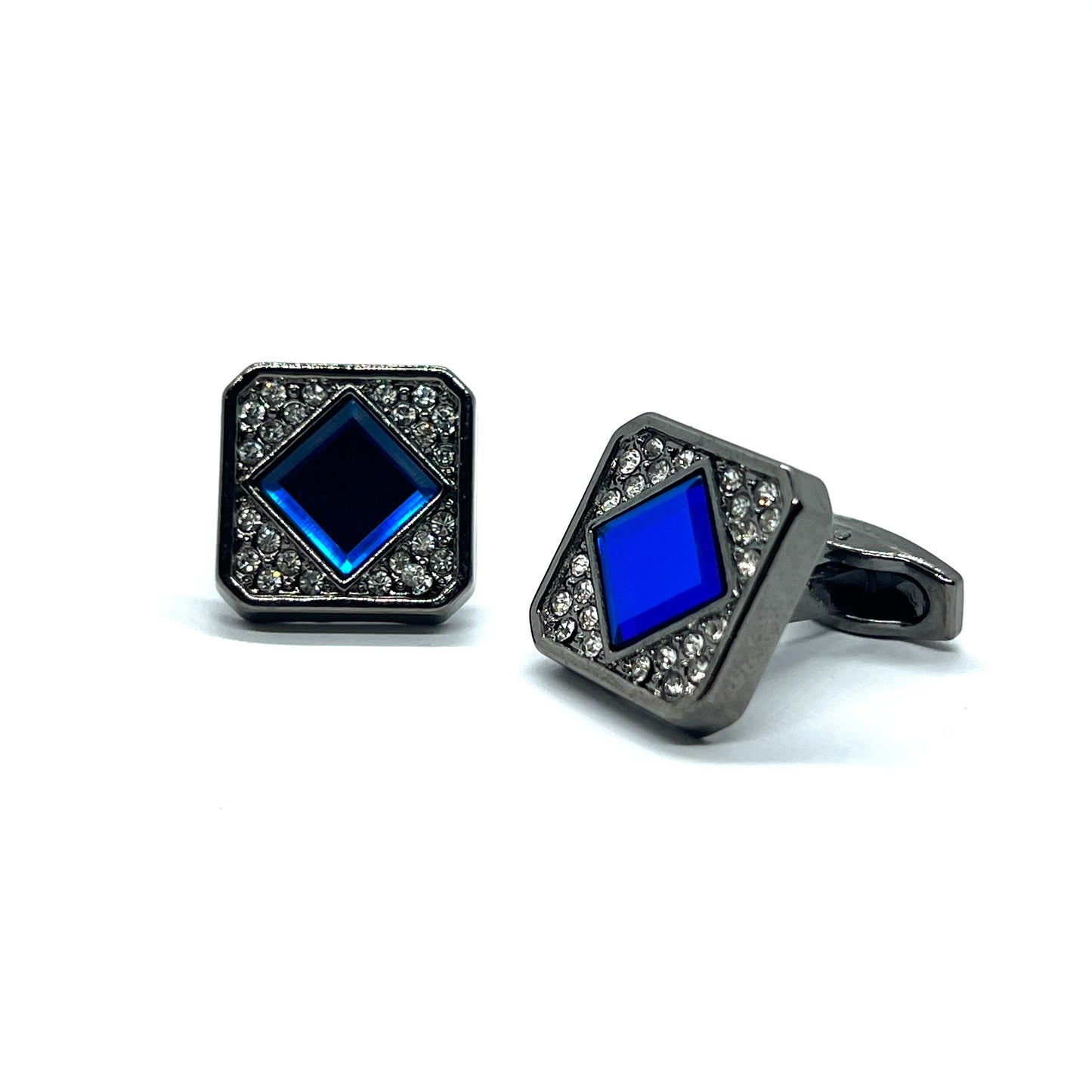 Blue Dia Rhino Grey Metallic Cufflinks