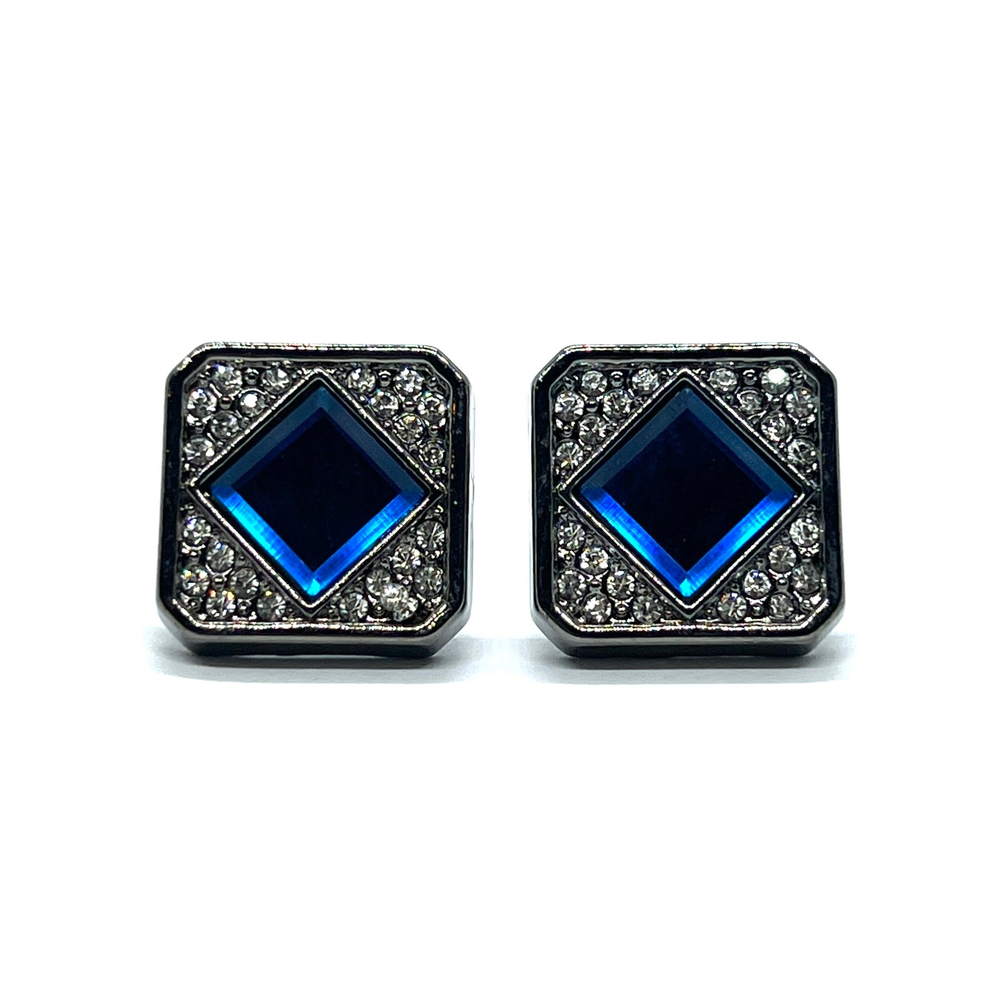 Blue Dia Rhino Grey Metallic Cufflinks