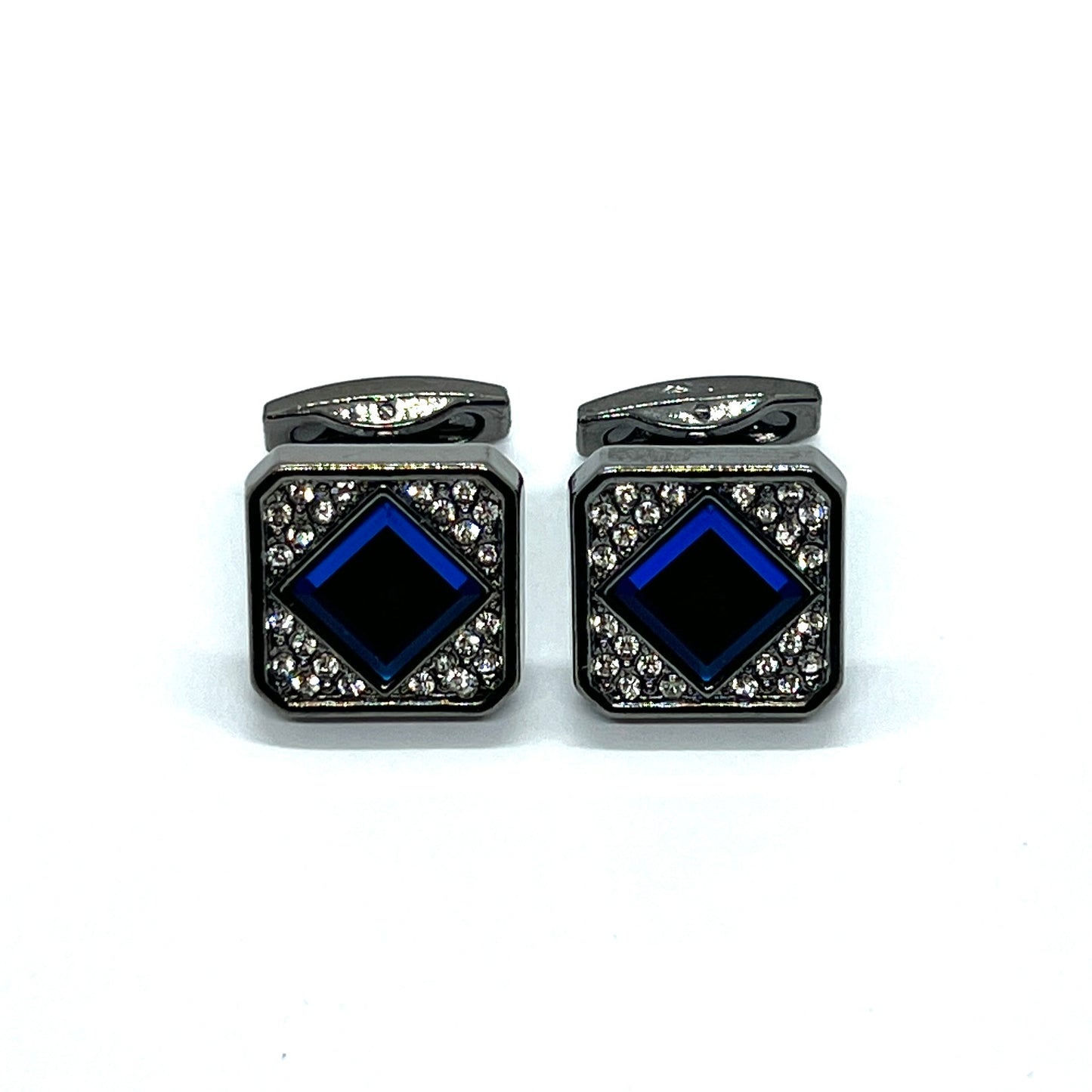 Blue Dia Rhino Grey Metallic Cufflinks