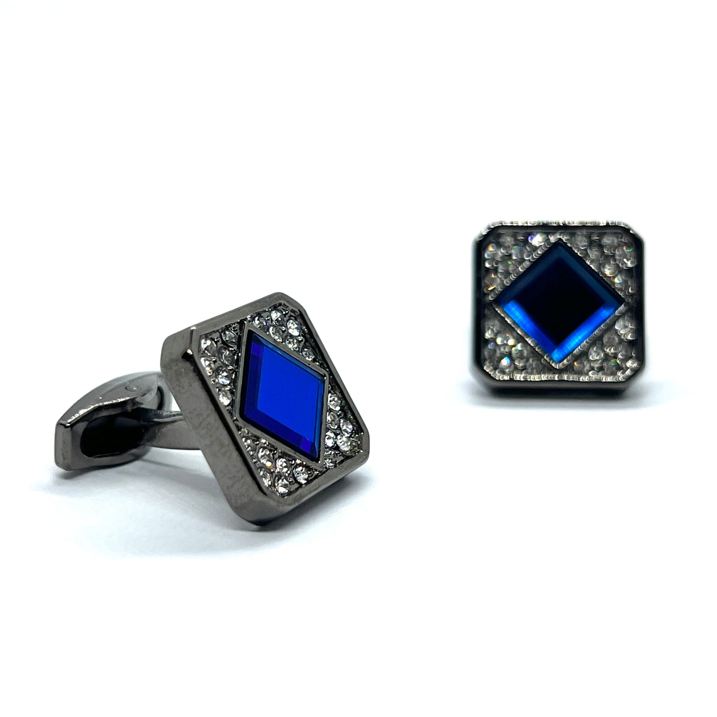 Blue Dia Rhino Grey Metallic Cufflinks